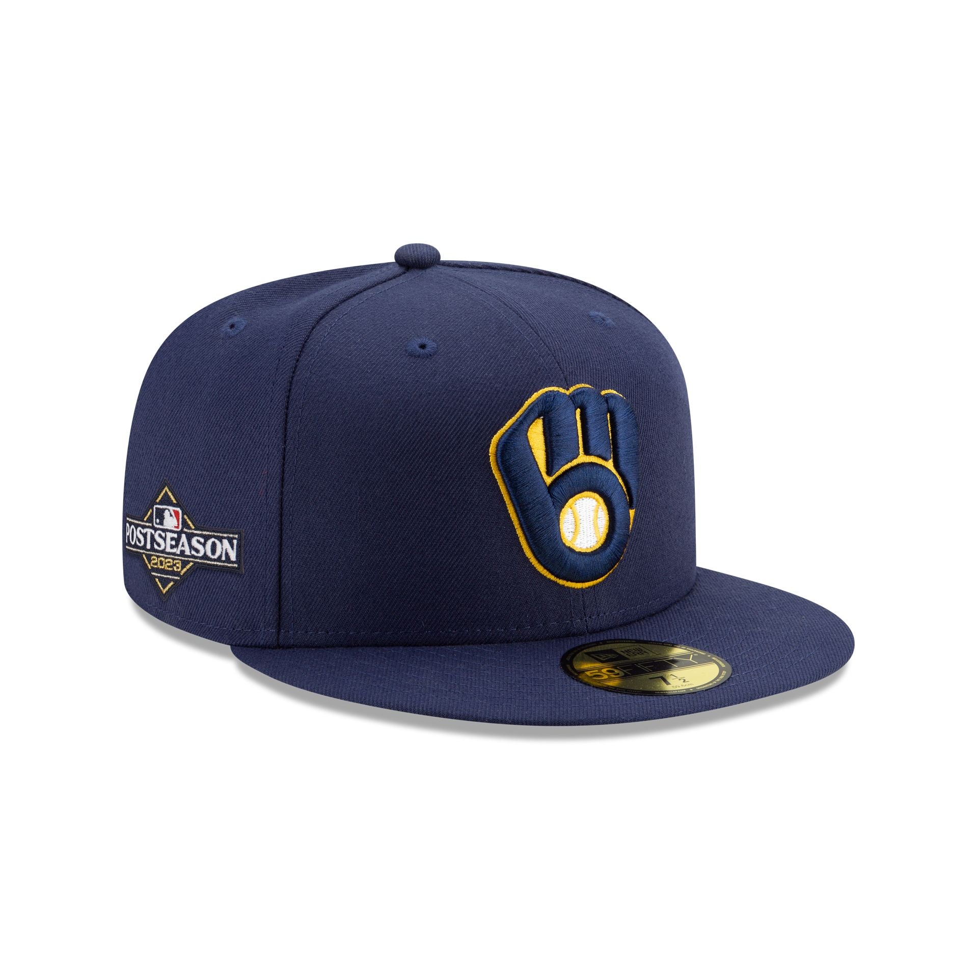 Men's New Era Navy Milwaukee Brewers 2023 Postseason Home 59FIFTY Fitted Hat