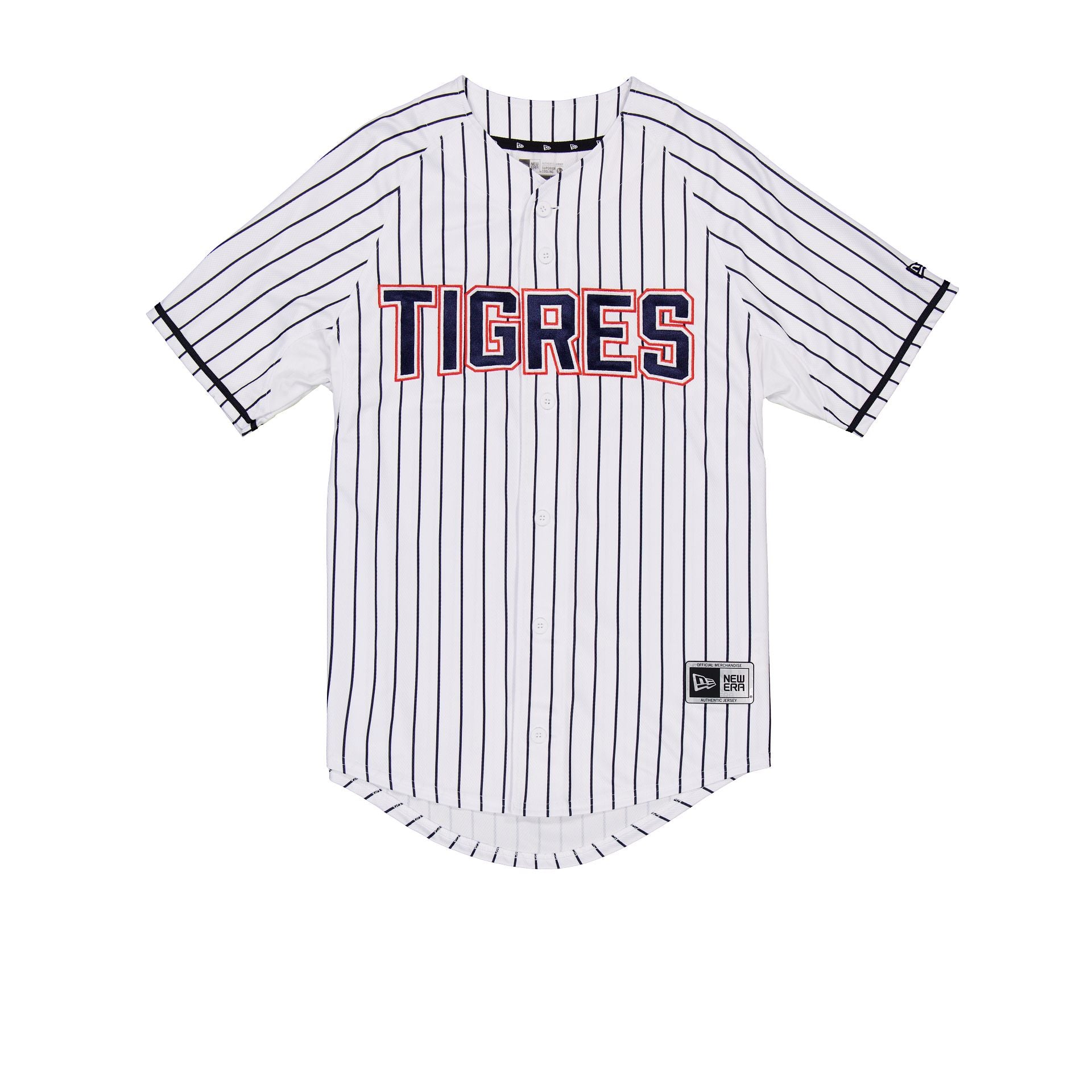 Tigres de Quintana Roo Men s New Era Home Replica Jersey Pinstripe