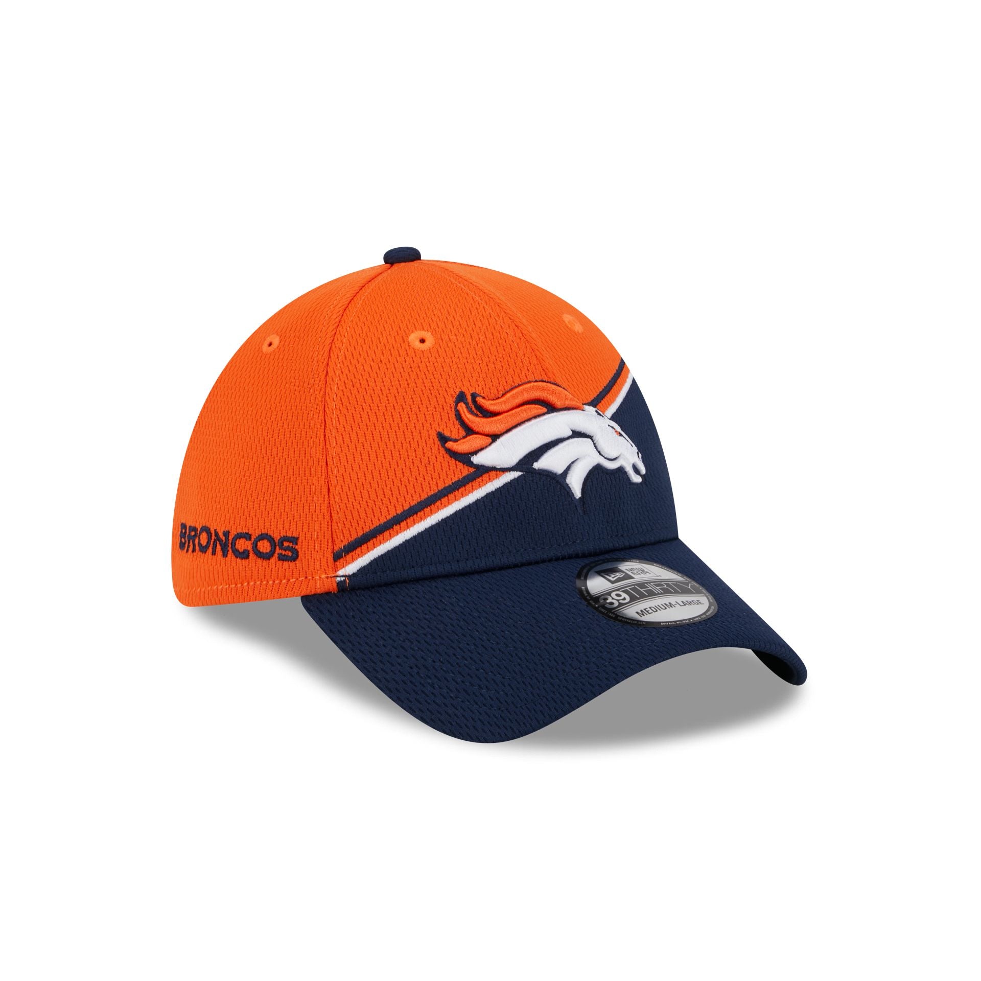 Denver Broncos 2023 Sideline White 39THIRTY Stretch Fit Hat - Size: S/M, NFL by New Era