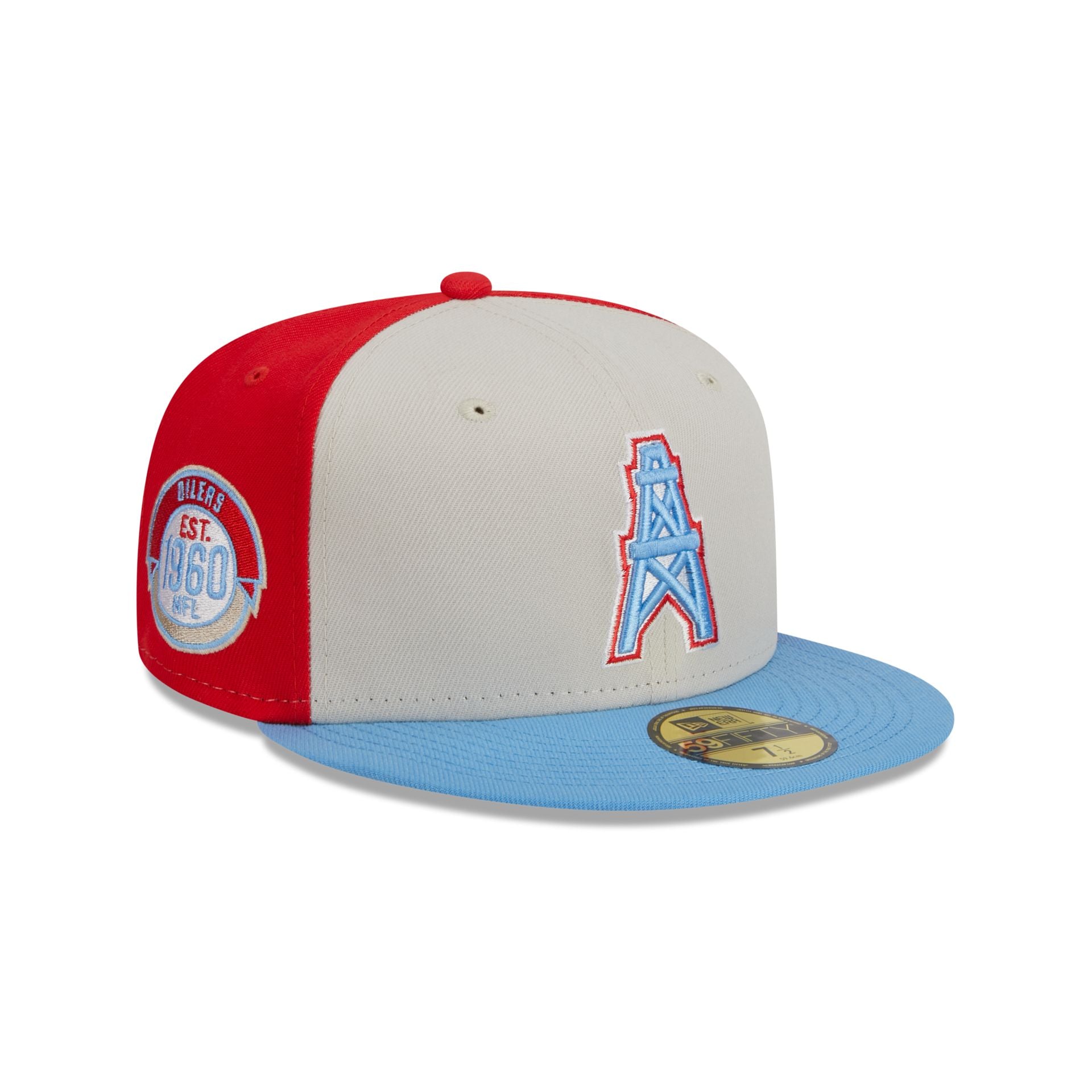 New Era Houston Oilers Corduroy Golfer Mens Hat (Grey)