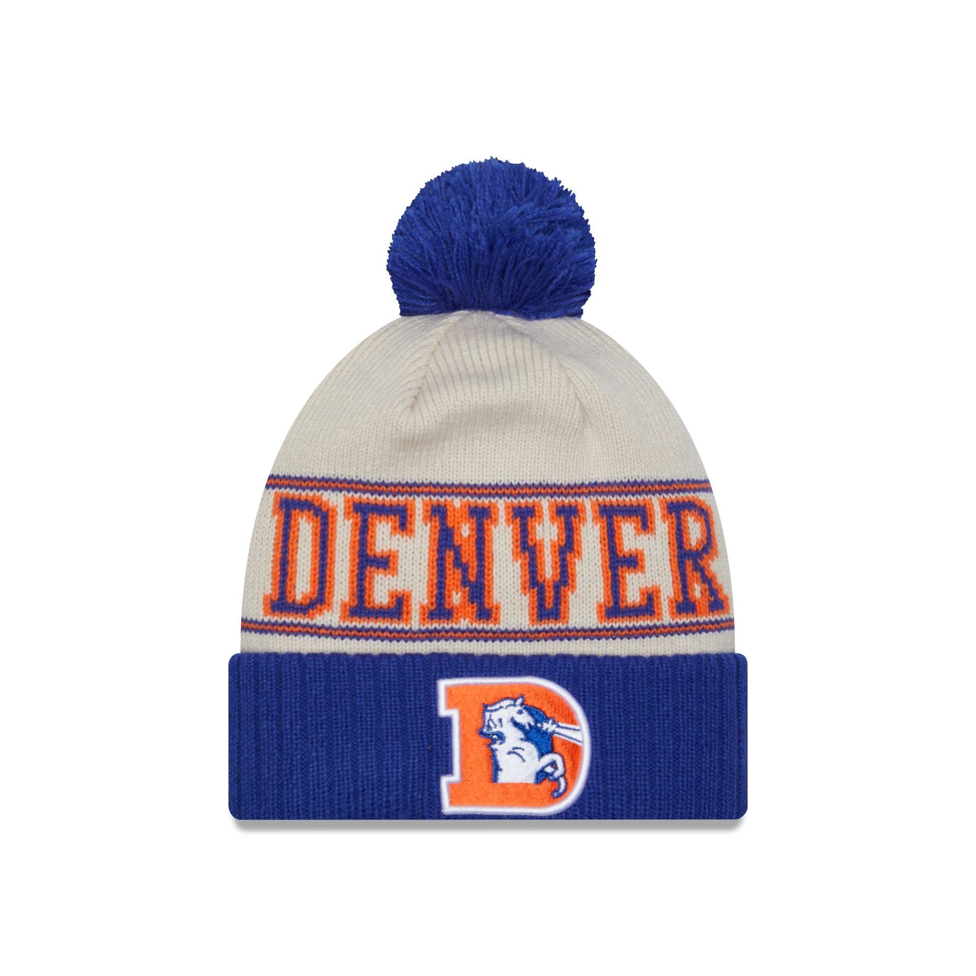 Denver Broncos 2023 Cold Weather Historic Pom Knit New Era Cap