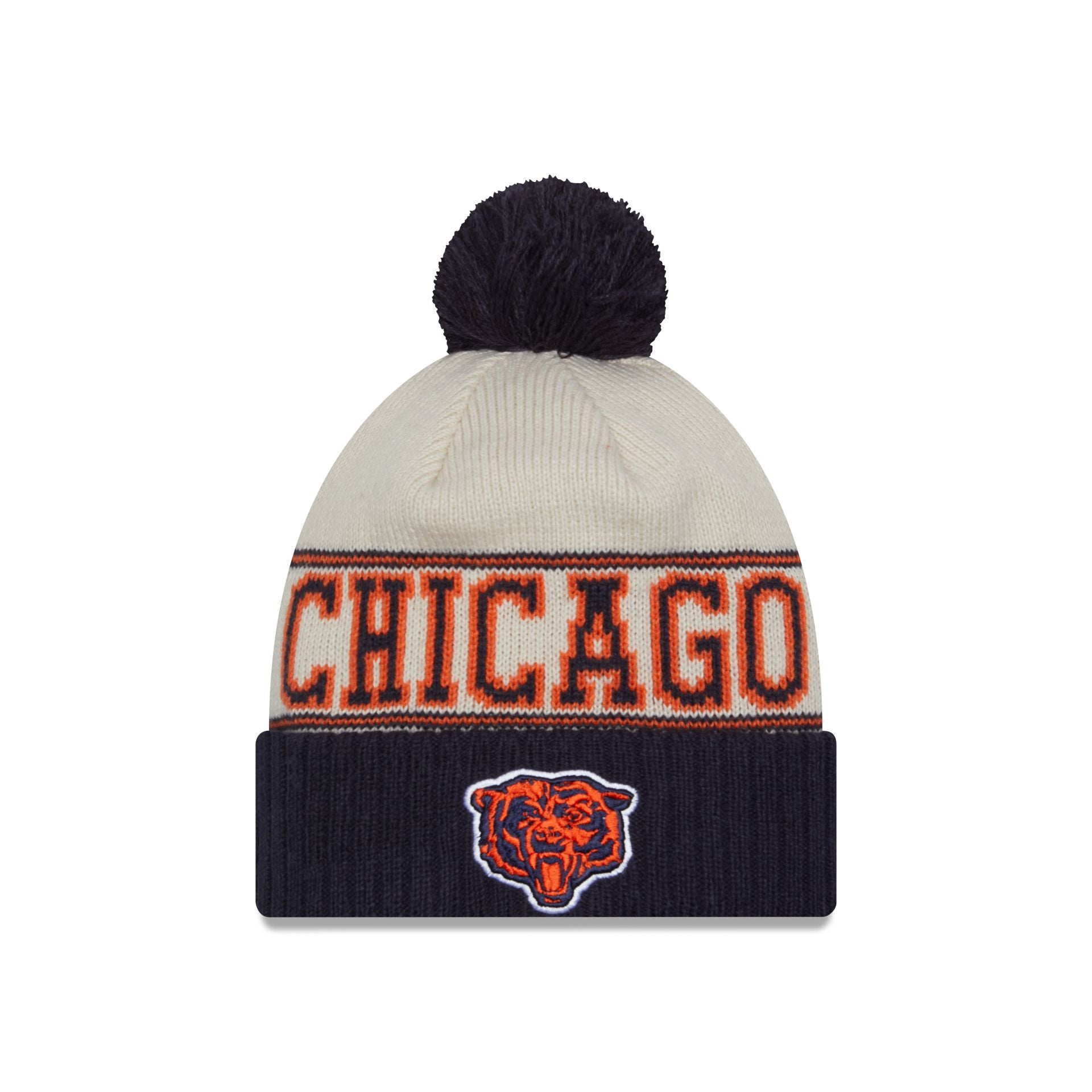 Chicago Bears 2023 Cold Weather Historic Pom Knit New Era Cap