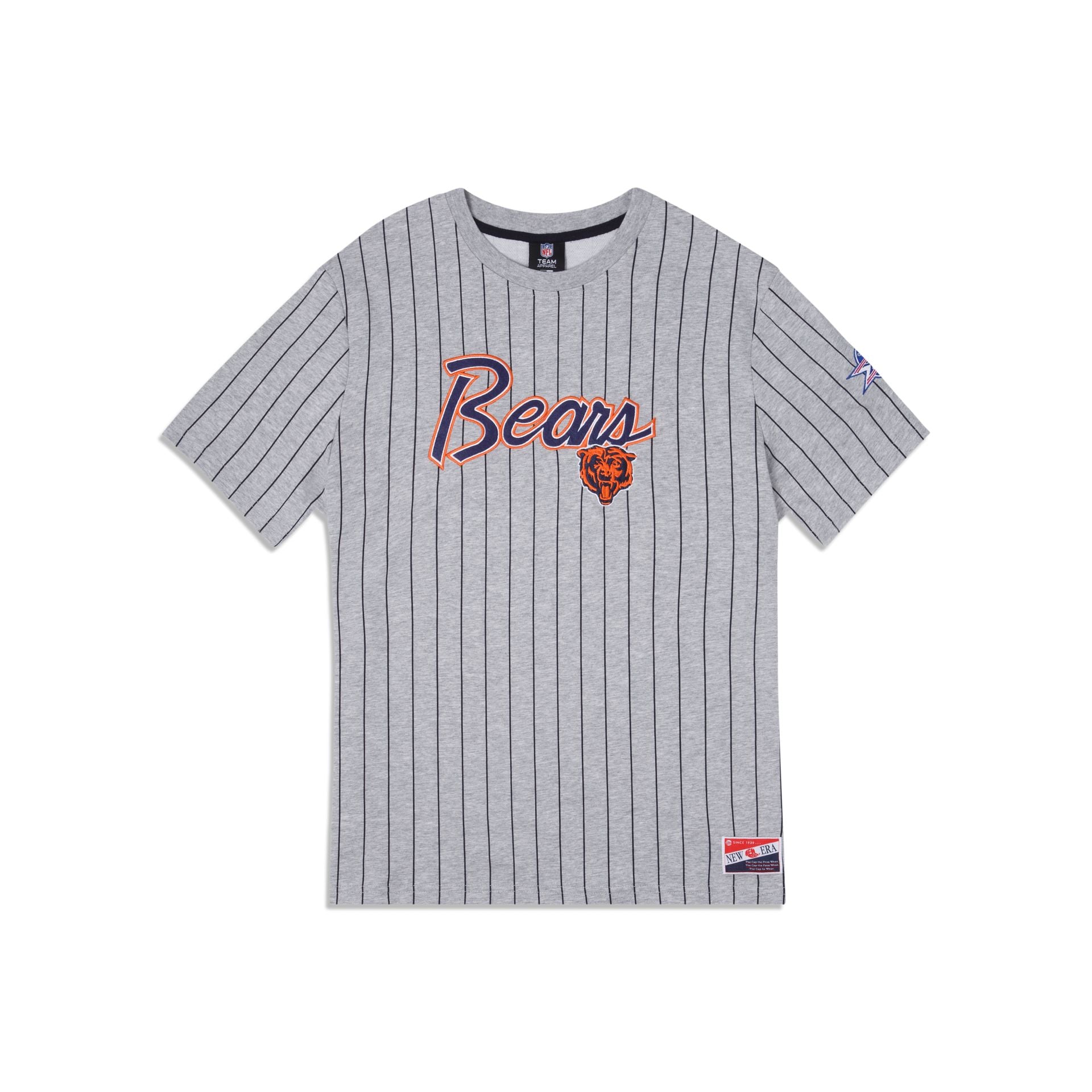 Chicago Bears Throwback Striped T-Shirt, Gray - Size: M, NFL by New Era