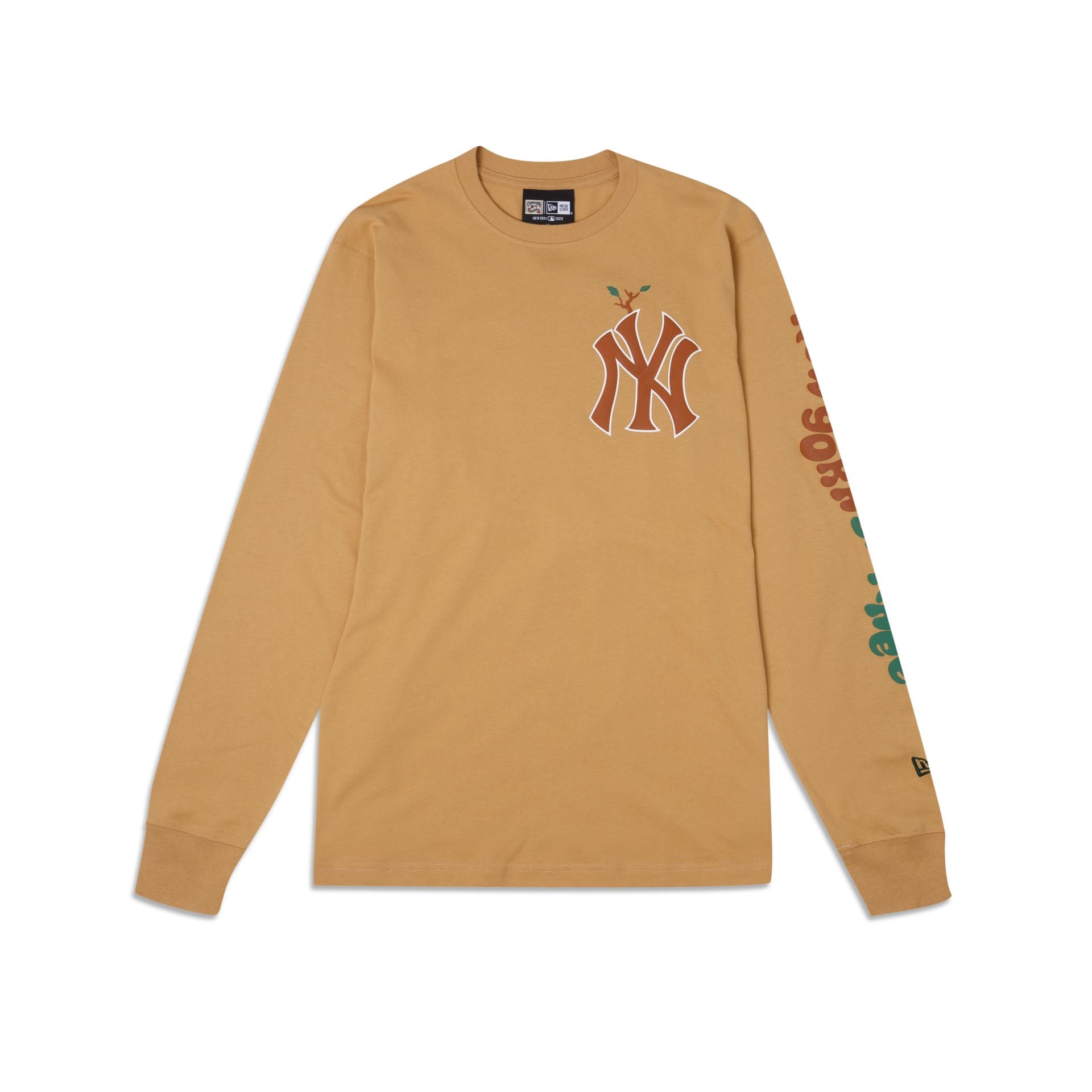 New York Yankees Camp Long Sleeve T-Shirt, Brown - Size: XXL, MLB by New Era