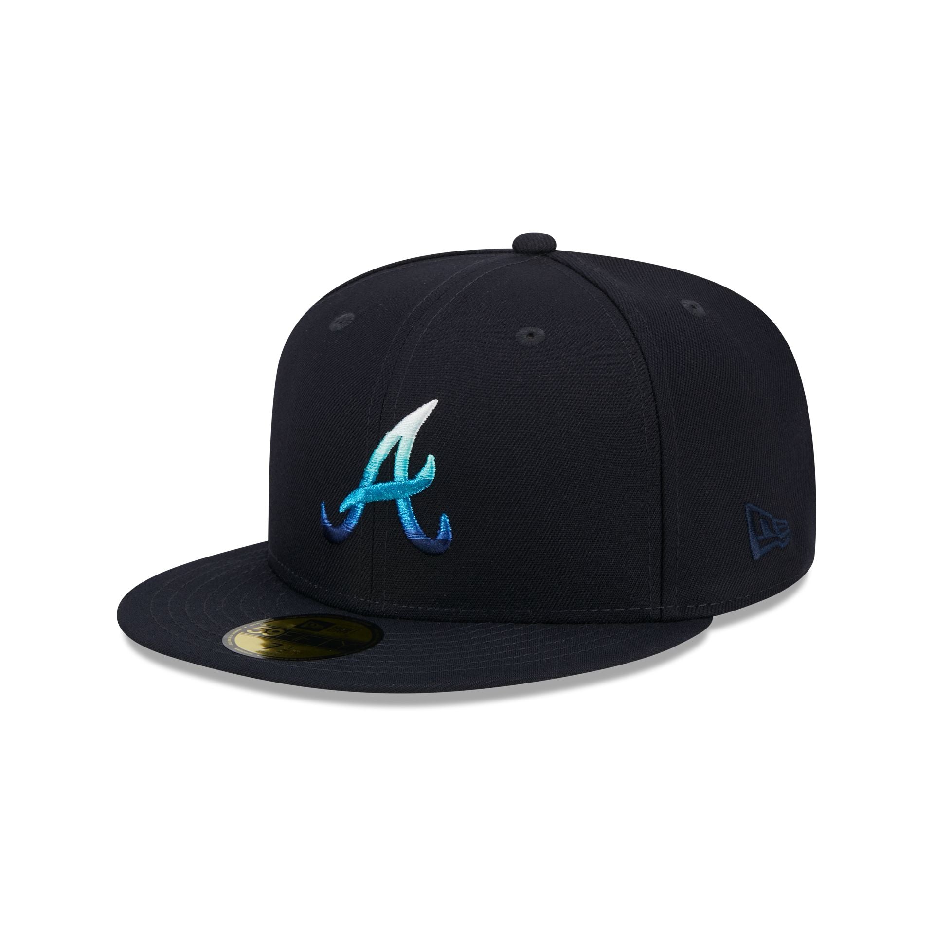 ATLANTA BRAVES New Era 59fifty Hat Cap Blue With Red Stripes