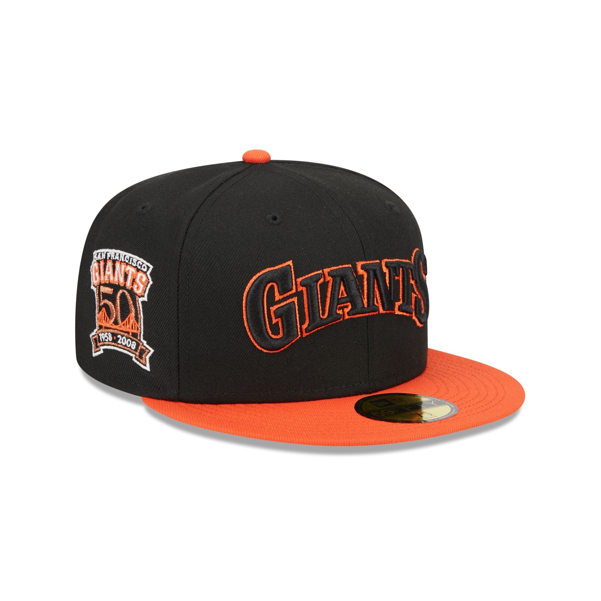 Men's New Era Black San Francisco Giants Retro Jersey Script 59FIFTY Fitted Hat