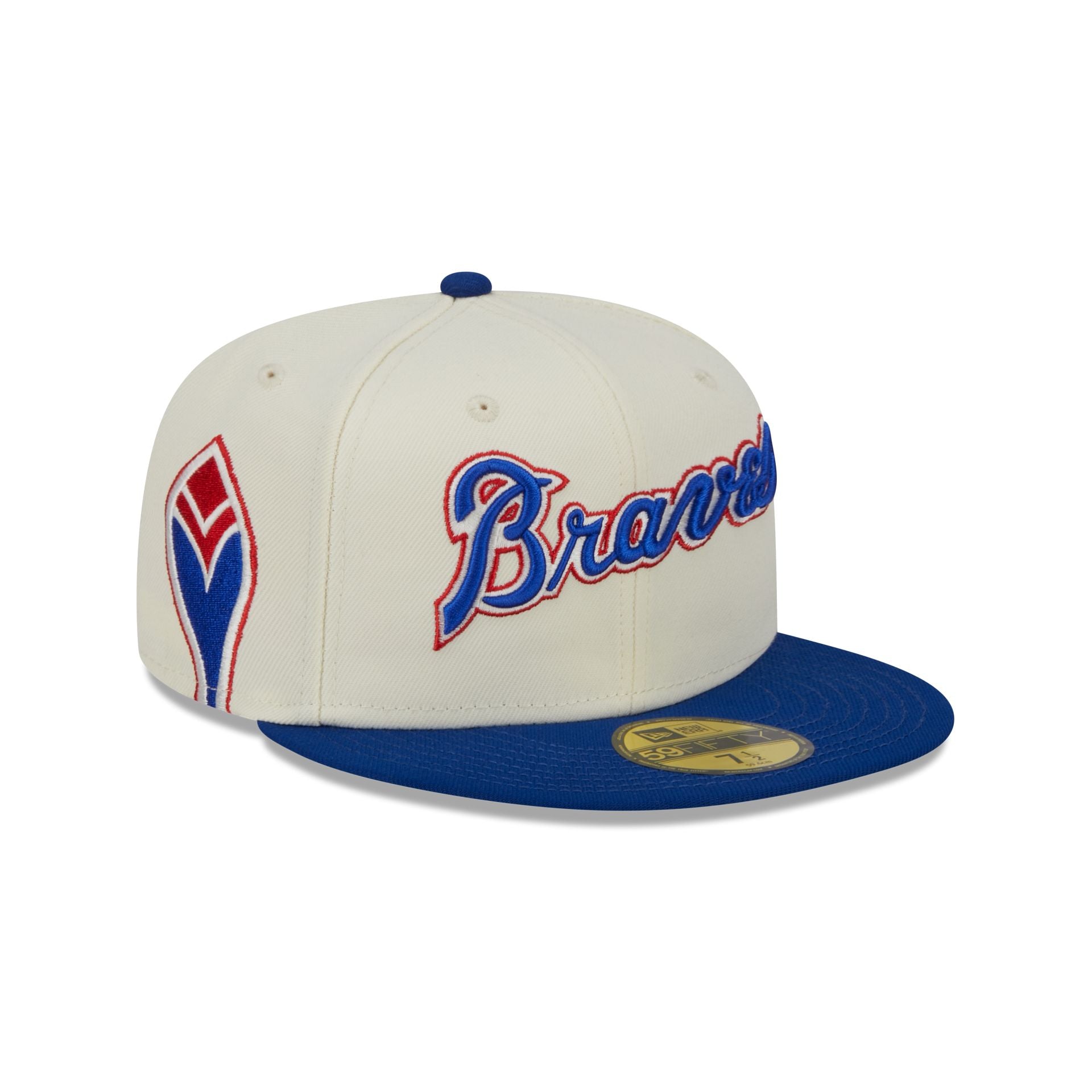 New Era 59Fifty Hat MLB Basic Atlanta Braves Black/White Fitted Baseball  Cap (7 1/2)