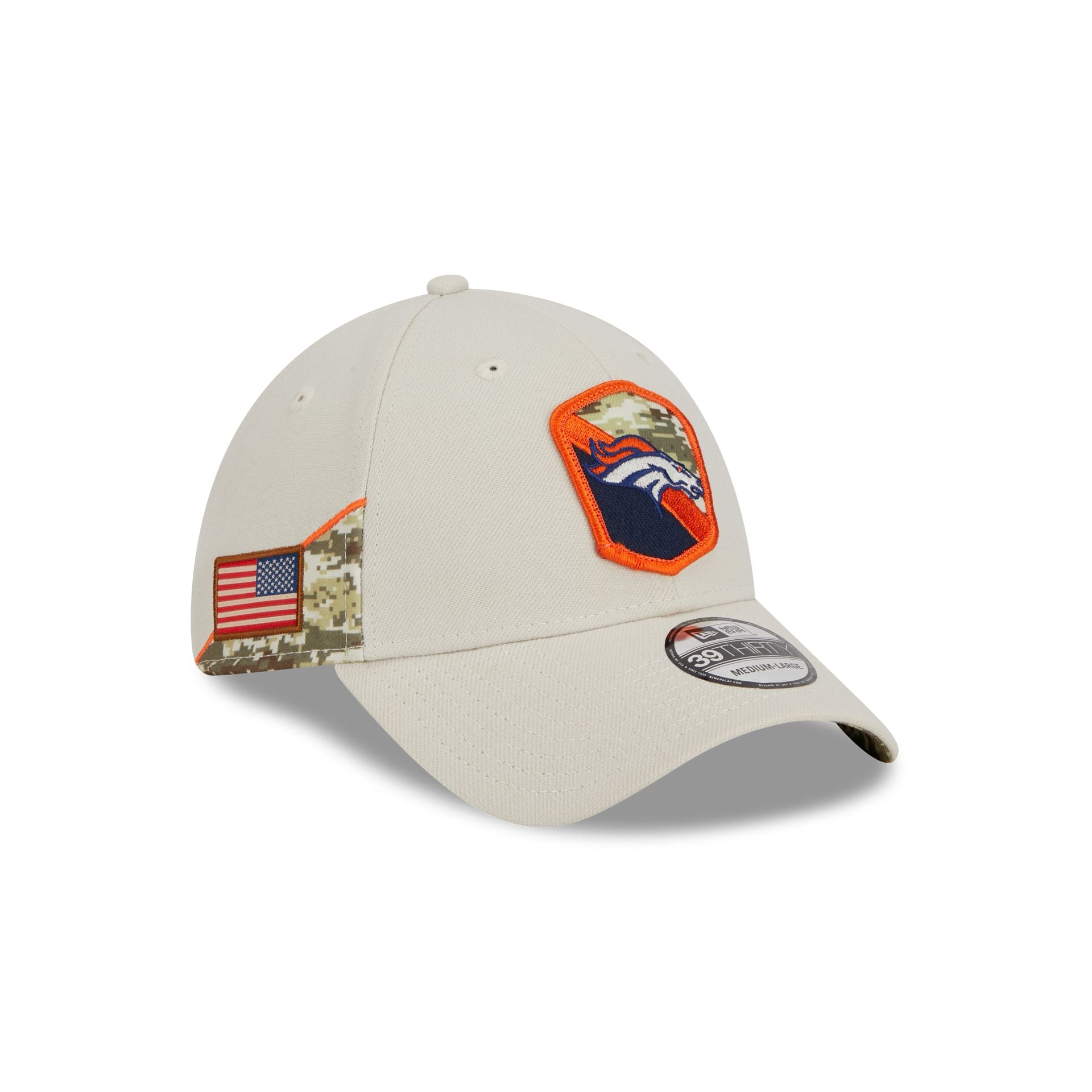 Denver Broncos New Era 2023 Salute to Service 39THIRTY Flexfit Hat S/M Camo