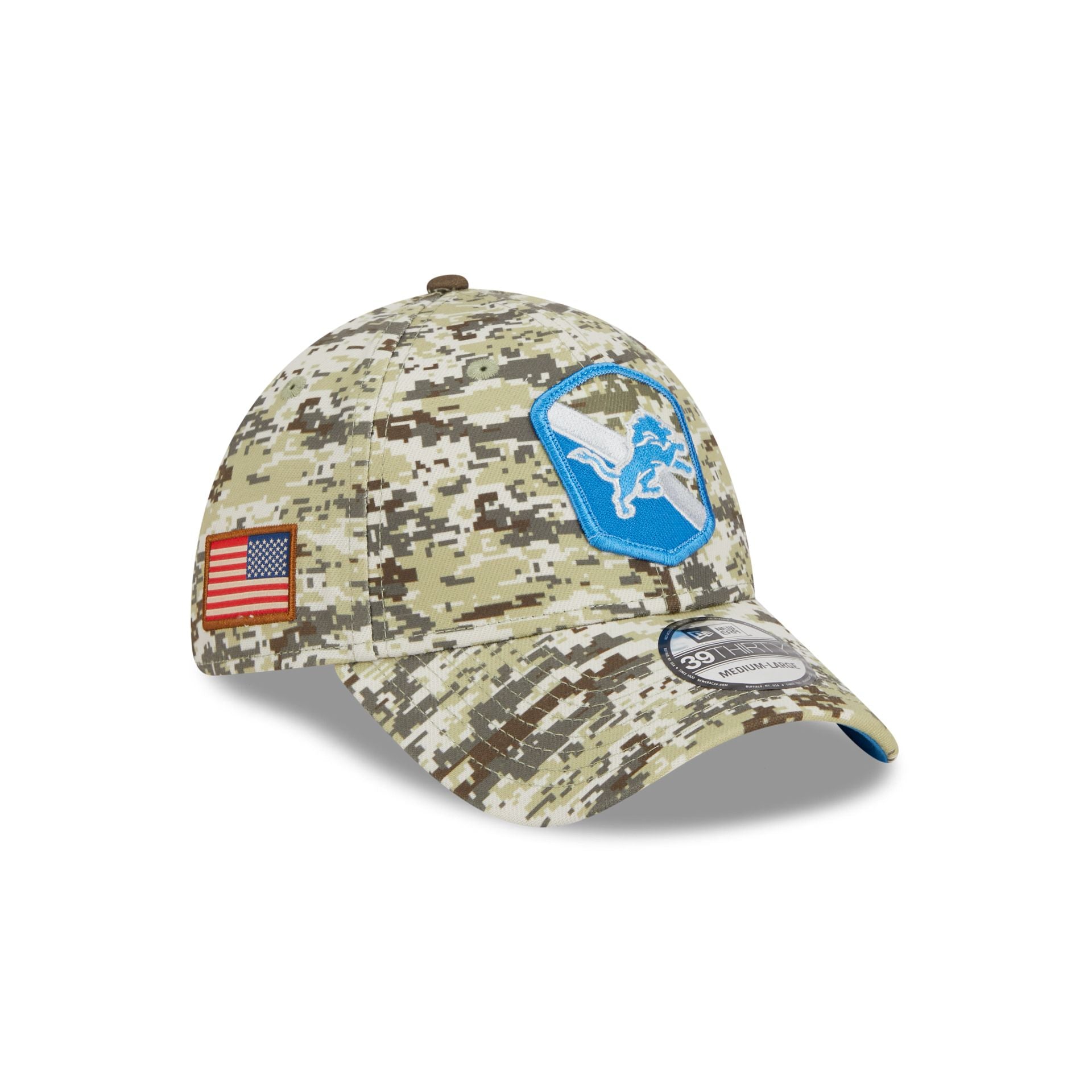 Detroit Lions 2023 Salute to Service Camo 39THIRTY Stretch Fit Hat – New  Era Cap