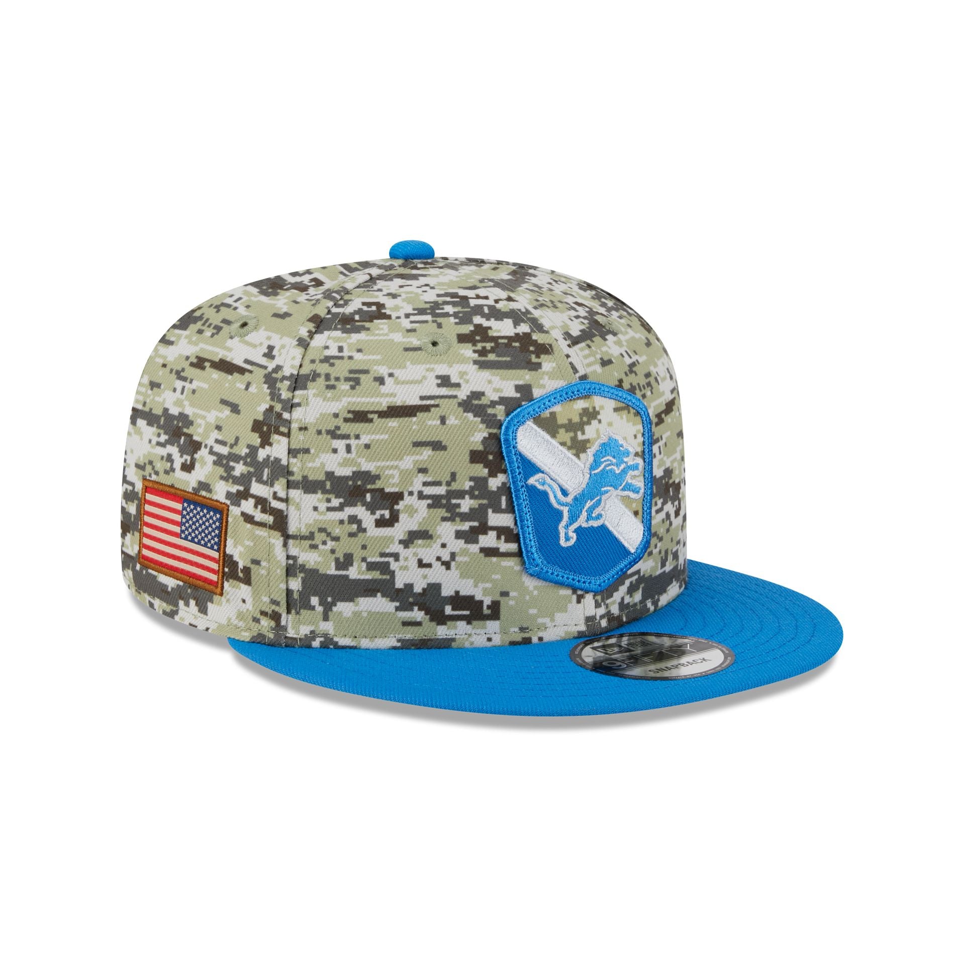 Men's New Era Blue Detroit Lions Classic Trucker 9FIFTY Snapback Hat