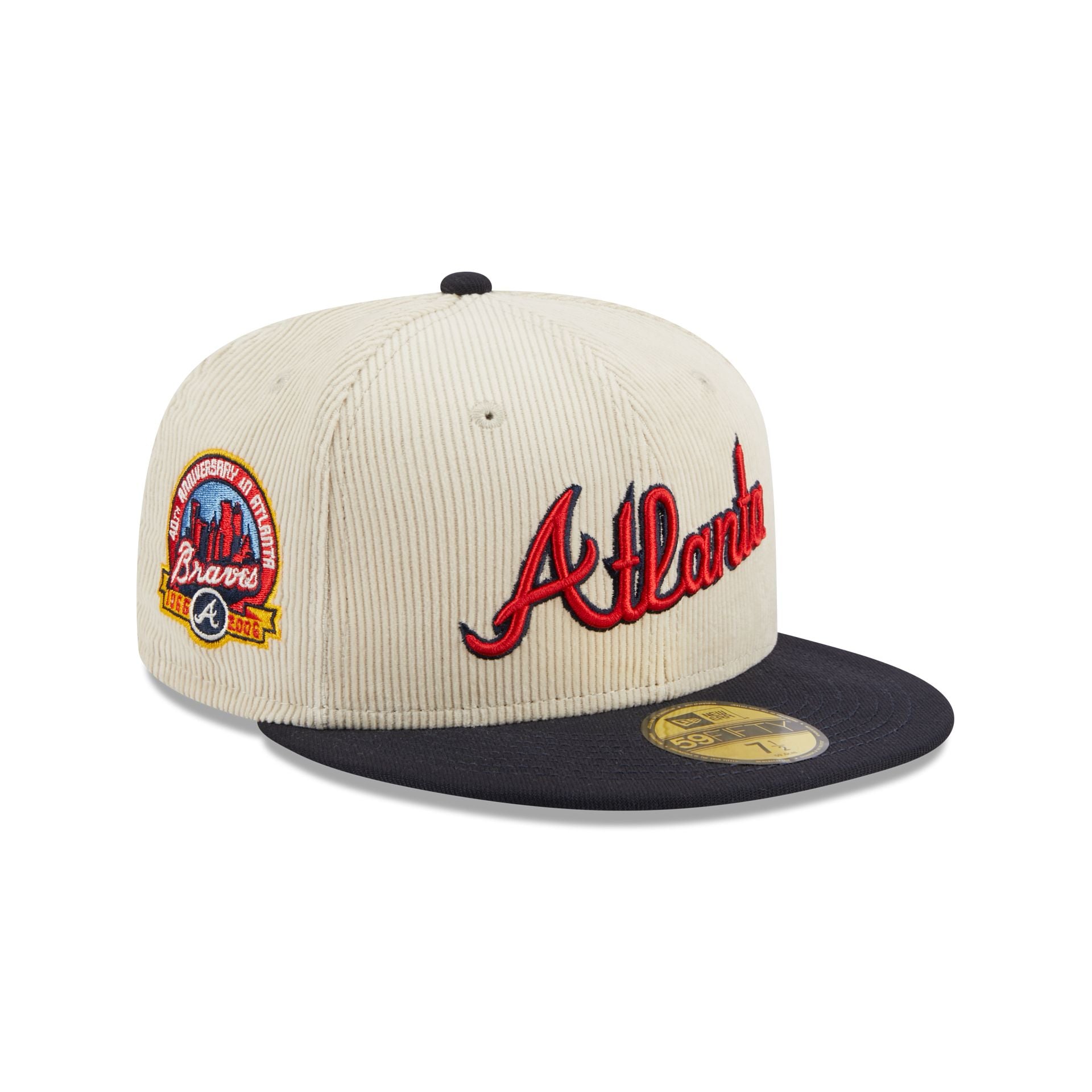 NEW ERA CAPS Atlanta Braves 59Fifty Corduroy Fitted Hat 70761881
