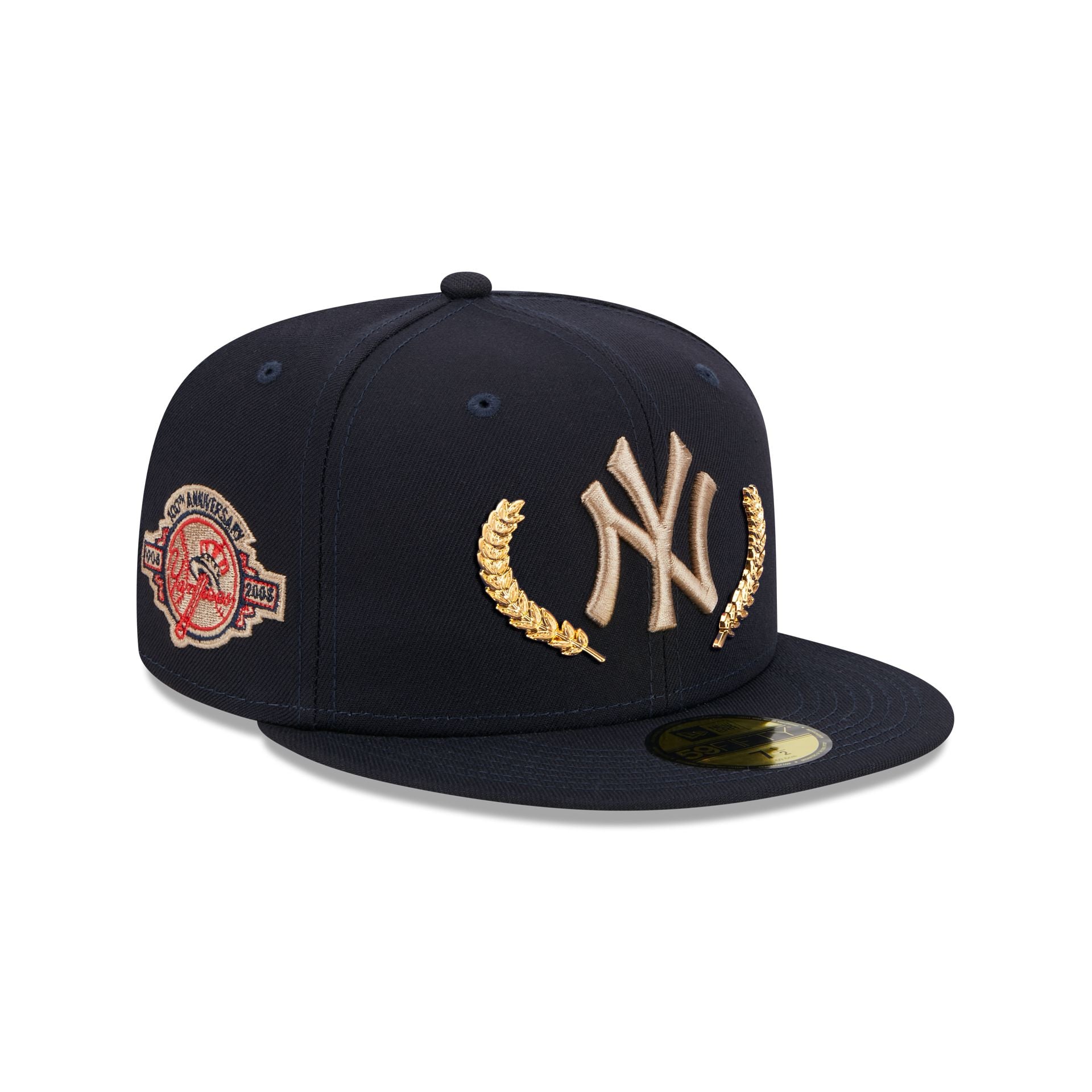 New York Yankees Gold Leaf 59FIFTY Fitted Hat, Blue - Size: 7 1/2, MLB by New Era