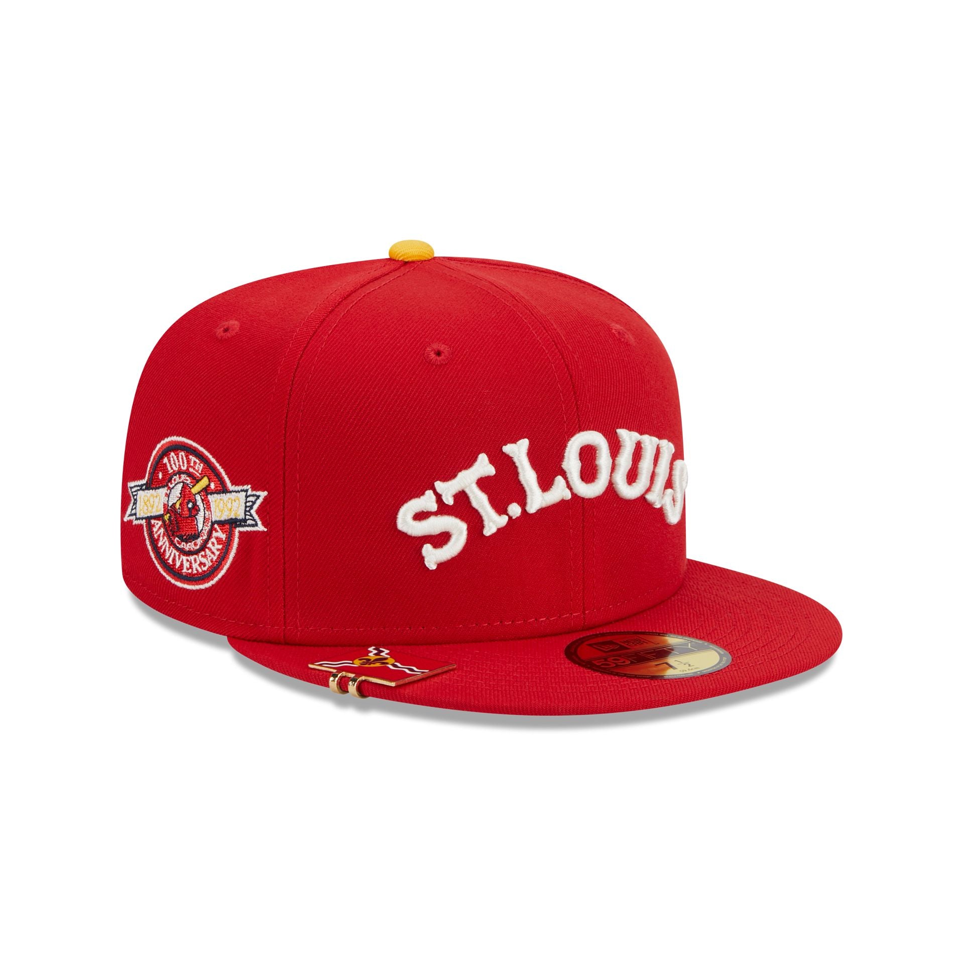 St Louis Cardinals Hat Cap Fitted Mens 7 1/4 Blue Red New Era