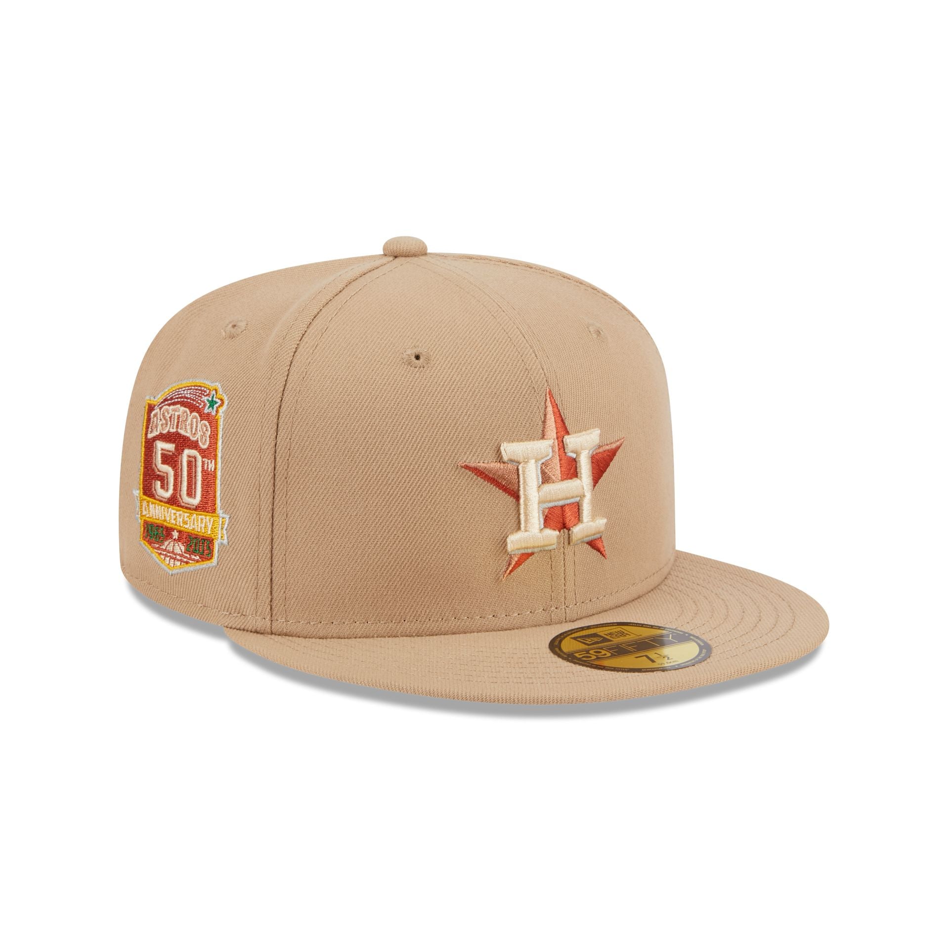 Houston Astros Autumn Flannel 59FIFTY Fitted Hat, Brown - Size: 7 7/8, MLB by New Era