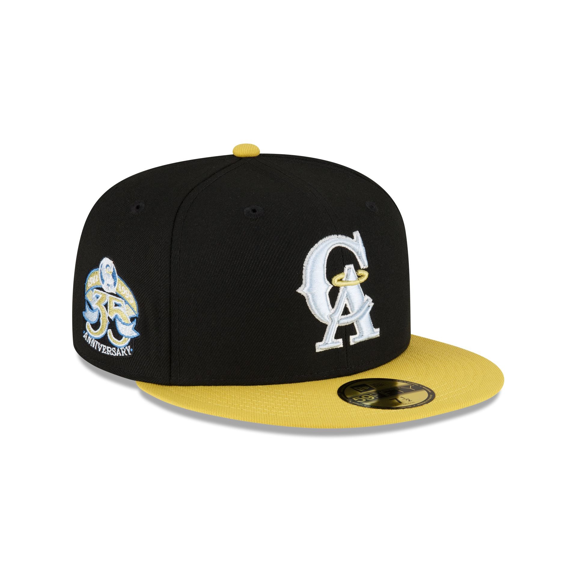 Houston Baseball Hat White Metallic Gold 35th Anniversary New Era 59FIFTY Fitted White | Metallic Gold / Real Black | Snow White | Metallic Gold / 8