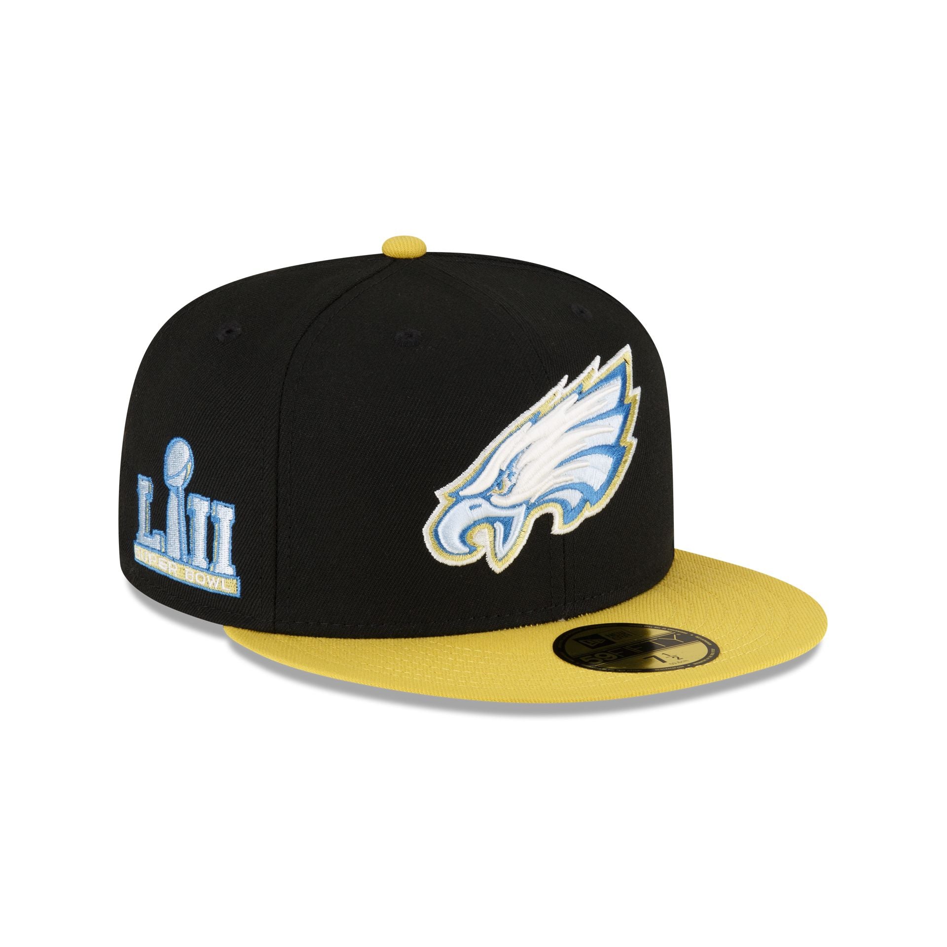 Men's New Era Black Philadelphia Eagles Super Bowl Patch 59FIFTY