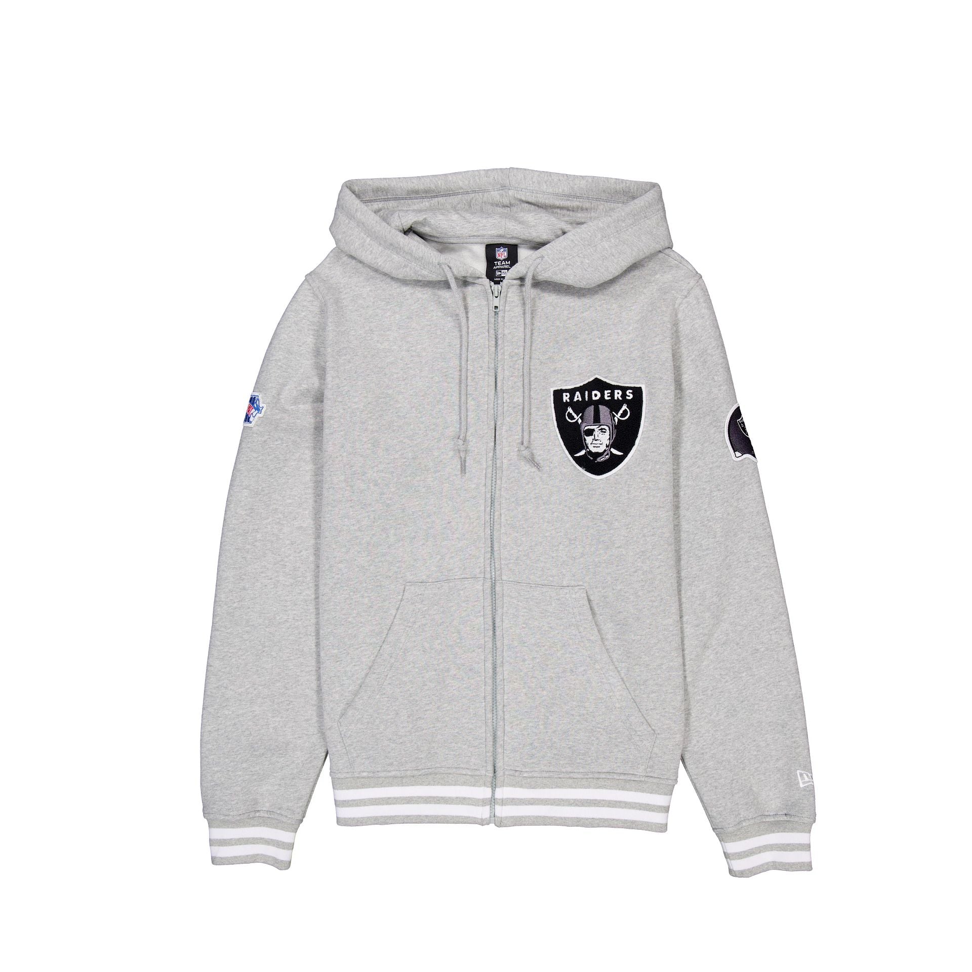 Las Vegas Raiders Gray Logo Select Full Zip Hoodie New Era Cap