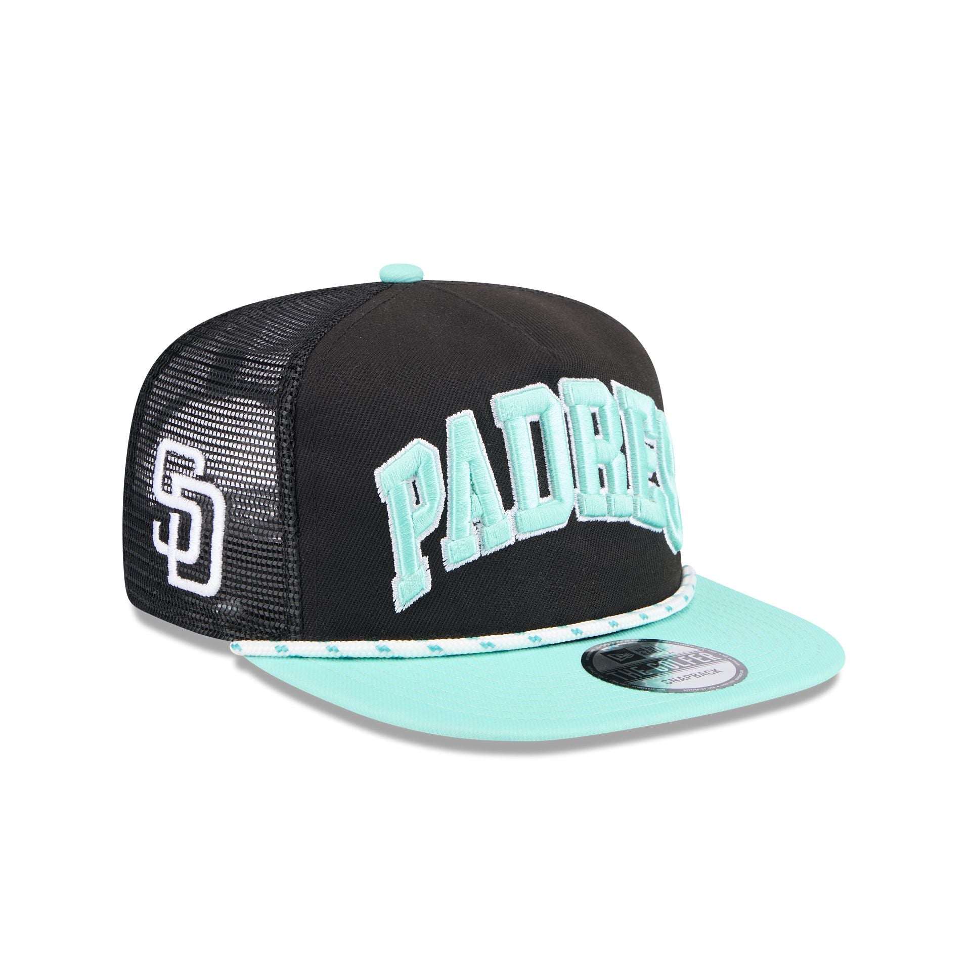 Men's New Era Black San Diego Padres Vert Squared Trucker 9FIFTY