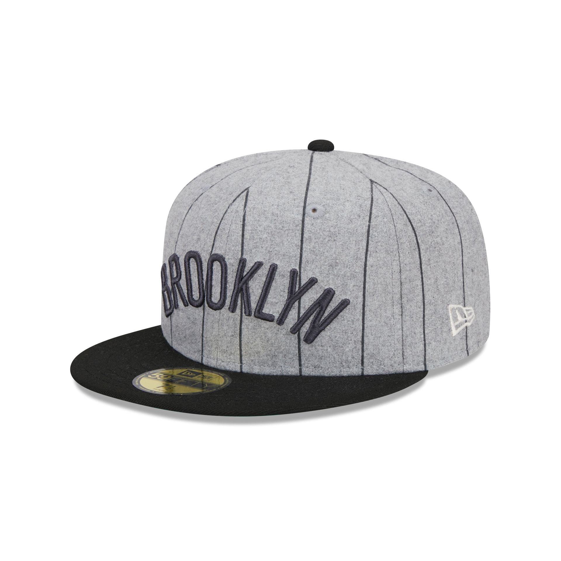 Brooklyn Nets Heather Pinstripe 59FIFTY Fitted Hat New Era Cap