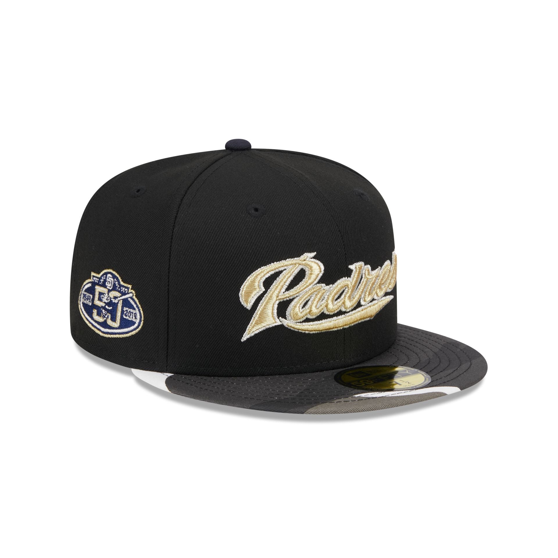 Atlanta Braves New Era Metallic Camo 59FIFTY Fitted Hat - Black