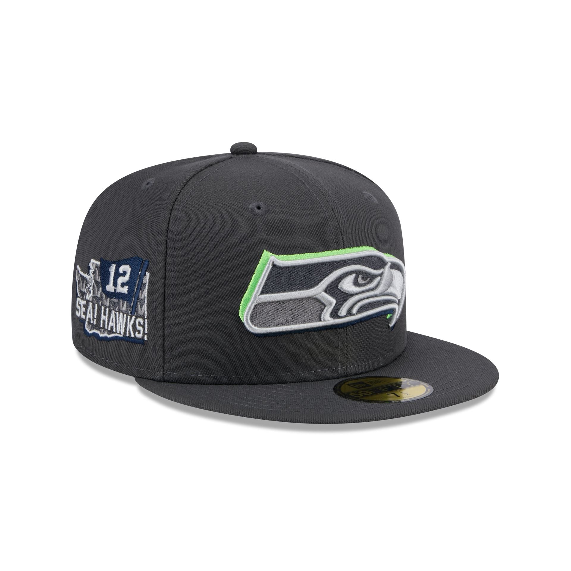 Seattle Seahawks 2024 Draft Gray 59FIFTY Fitted Hat New Era Cap