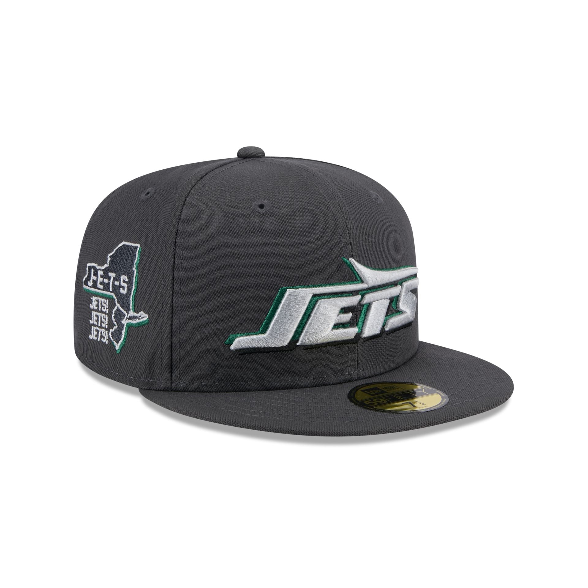 New York Jets 2024 Draft Gray 59FIFTY Fitted Hat New Era Cap