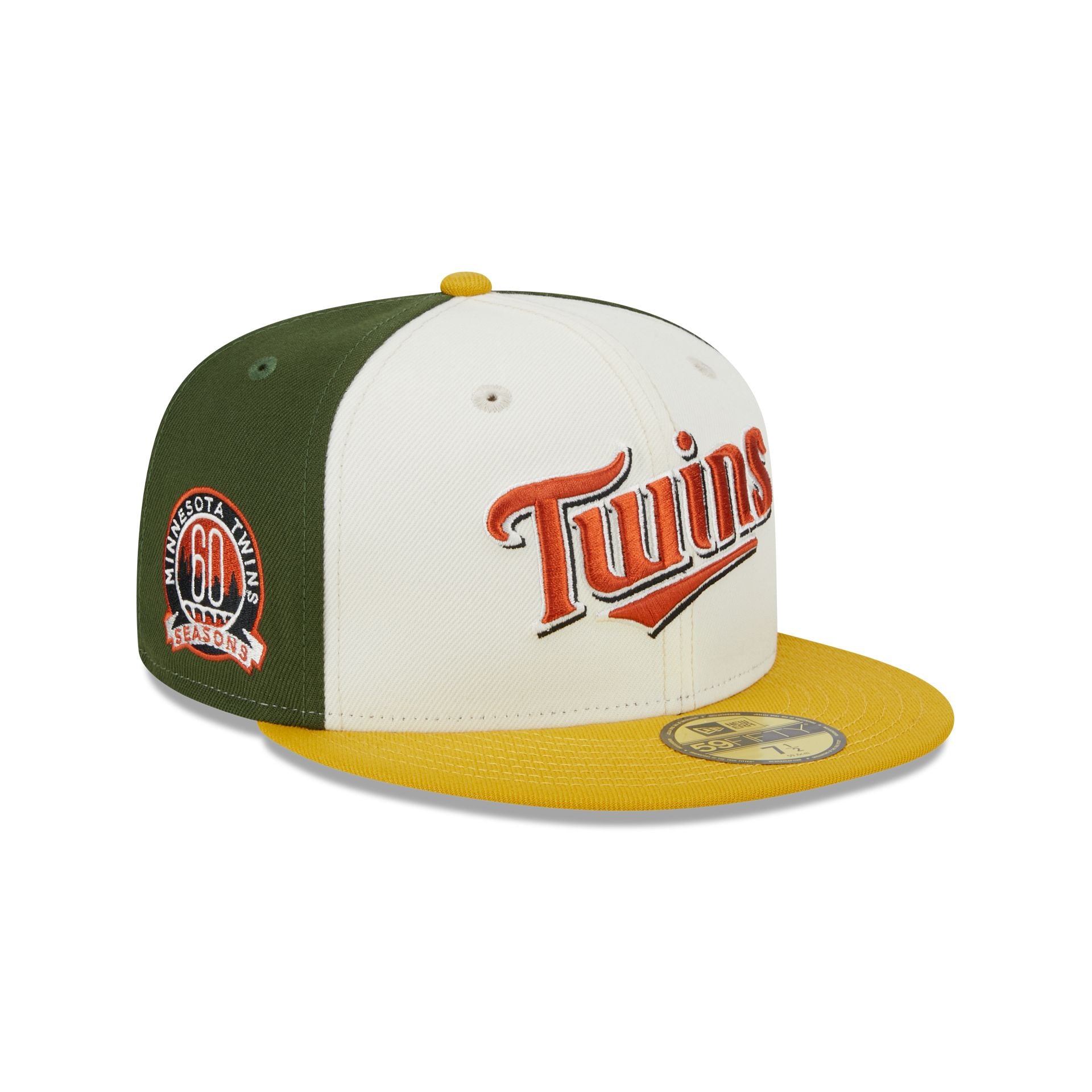 Minnesota Twins Two Tone Honey 59FIFTY Fitted Hat, Green - Size: 7, MLB by New Era