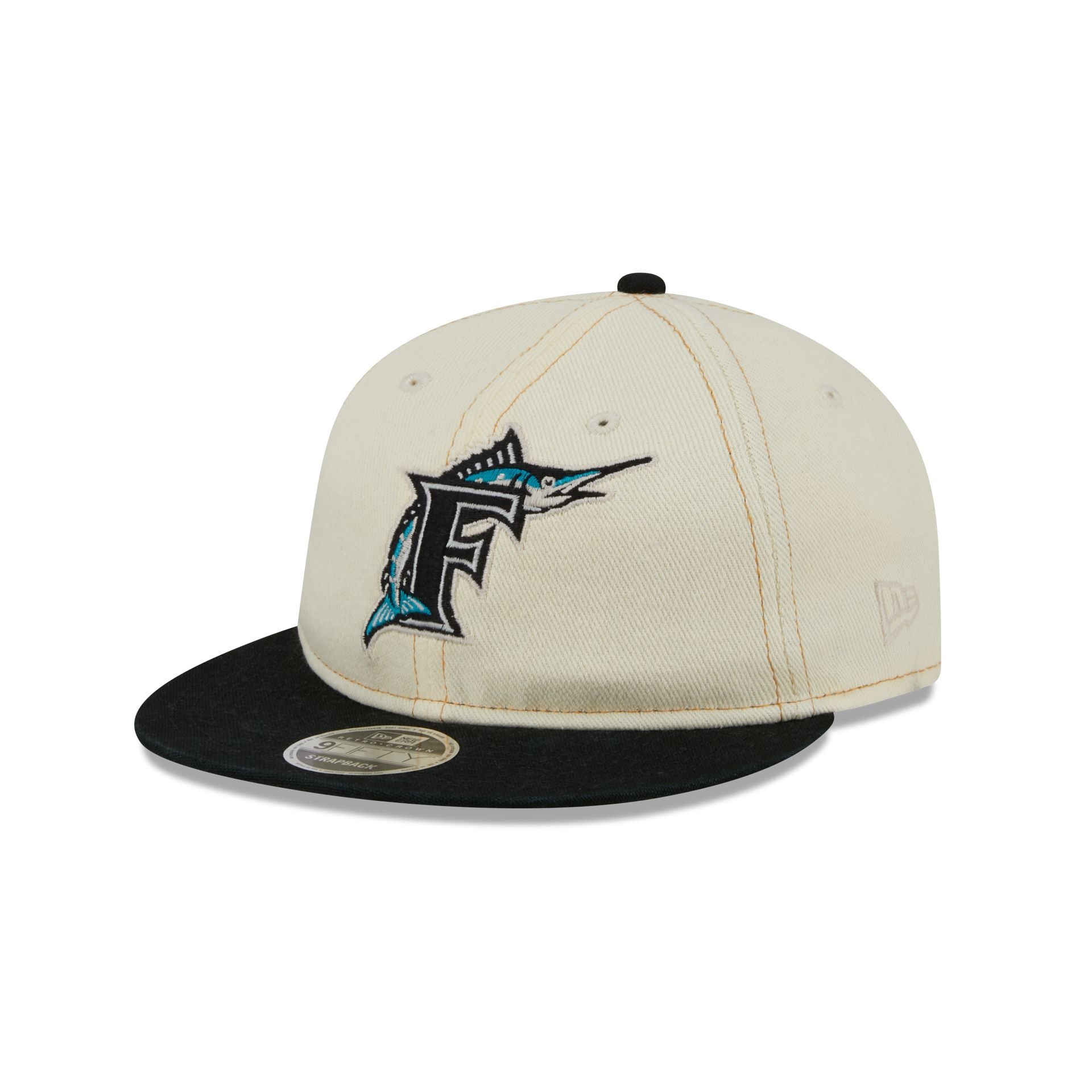 Miami Marlins Chrome Denim Retro Crown 9FIFTY Adjustable Hat New Era Cap