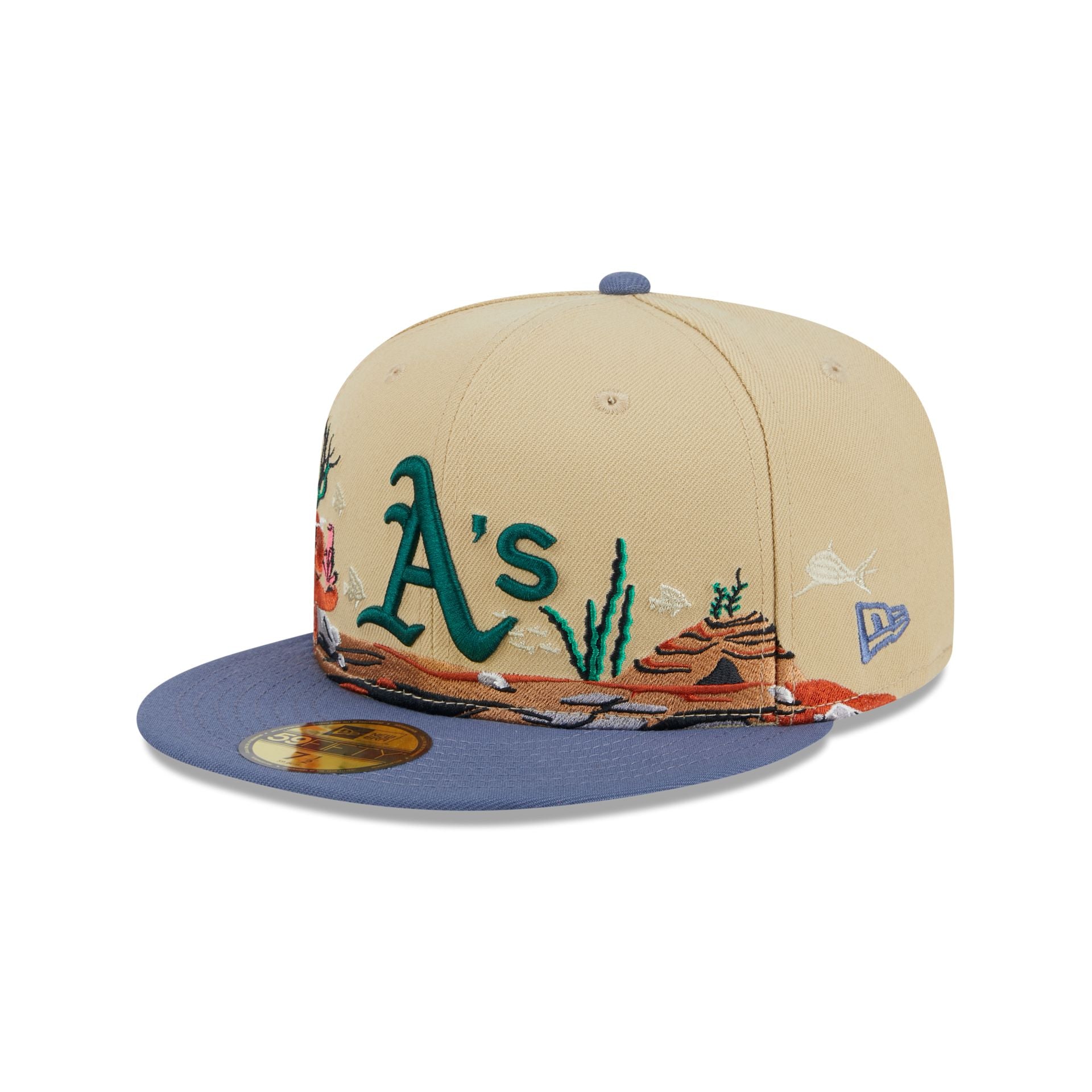 Blue/Red. Stars under Bill Oakland A's Athletics Fitted Hat 8 New Era  59Fifty 8