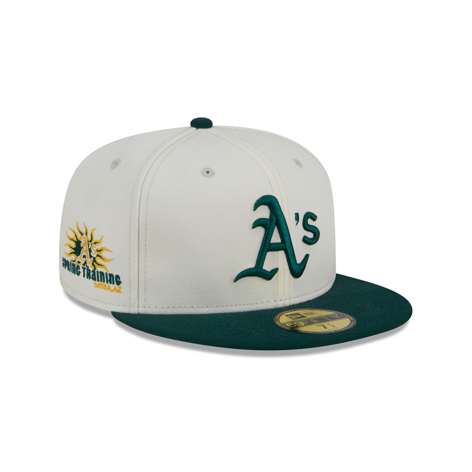 Oakland Athletics Spring Training Patch 59FIFTY Fitted Hat, White - Size: 7, MLB by New Era