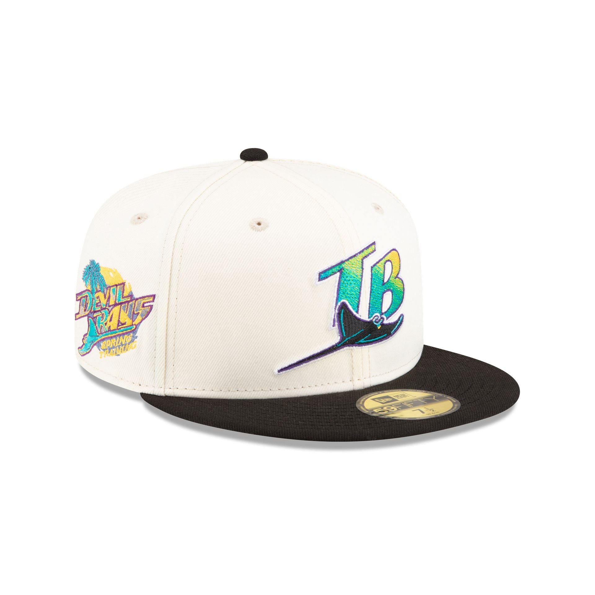 Tampa Bay Rays Spring Training Patch 59FIFTY Fitted Hat, White - Size: 7, MLB by New Era