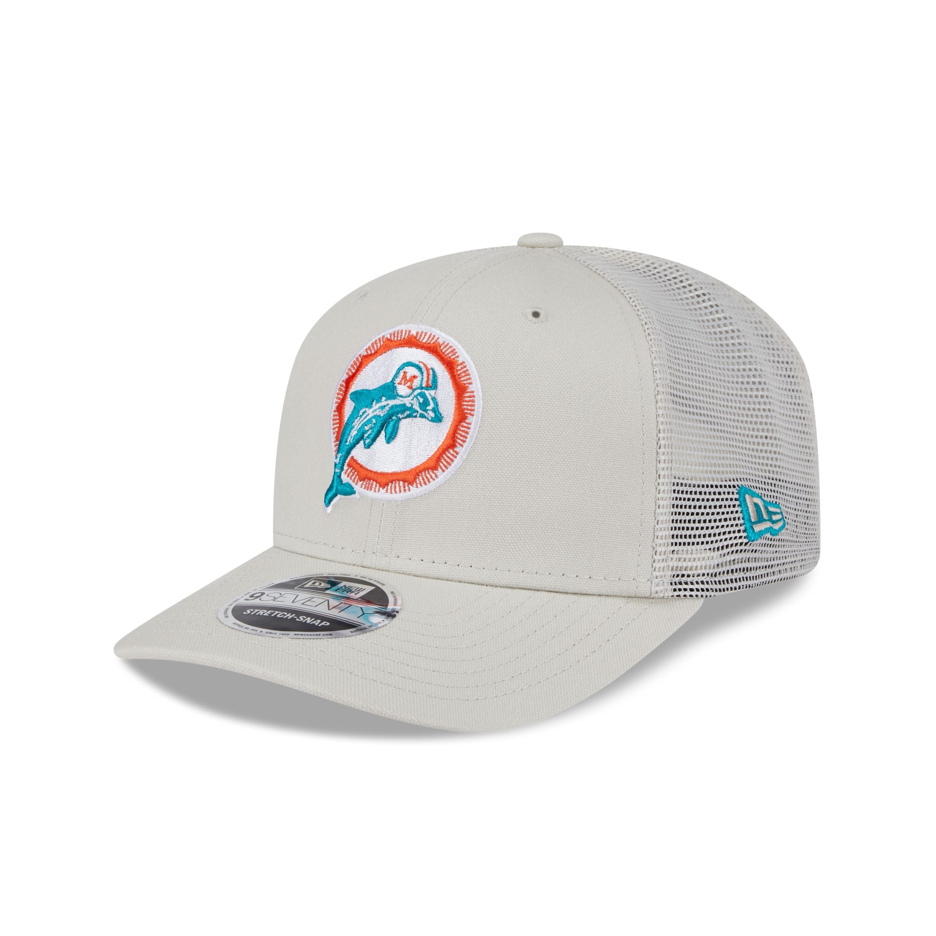 Miami Dolphins Canvas 9SEVENTY Trucker Hat New Era Cap