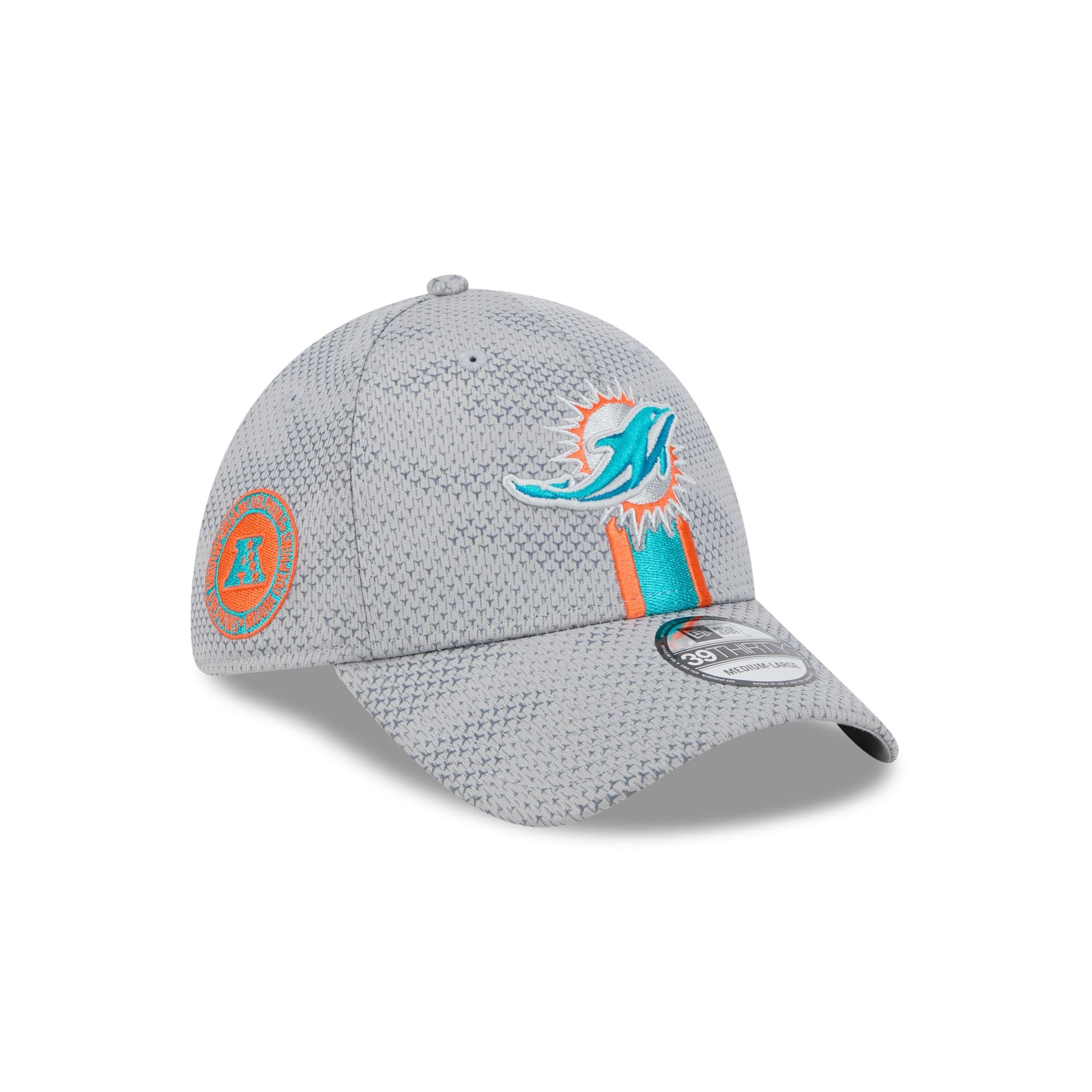 Miami Dolphins 2024 Sideline Gray 39THIRTY Stretch Fit Hat New Era Cap