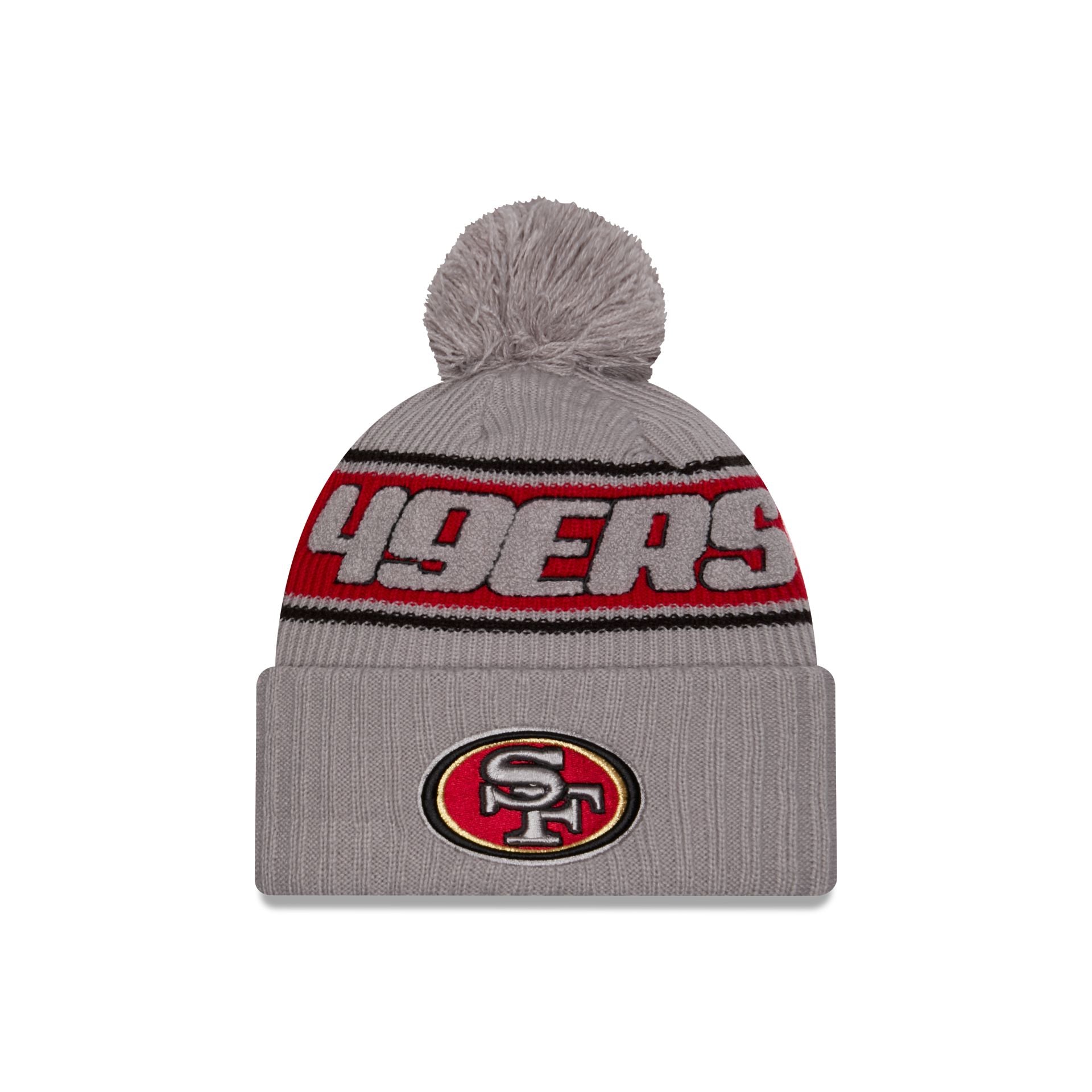 San Francisco 49ers 2024 Cold Weather Gray Pom Knit Hat New Era Cap