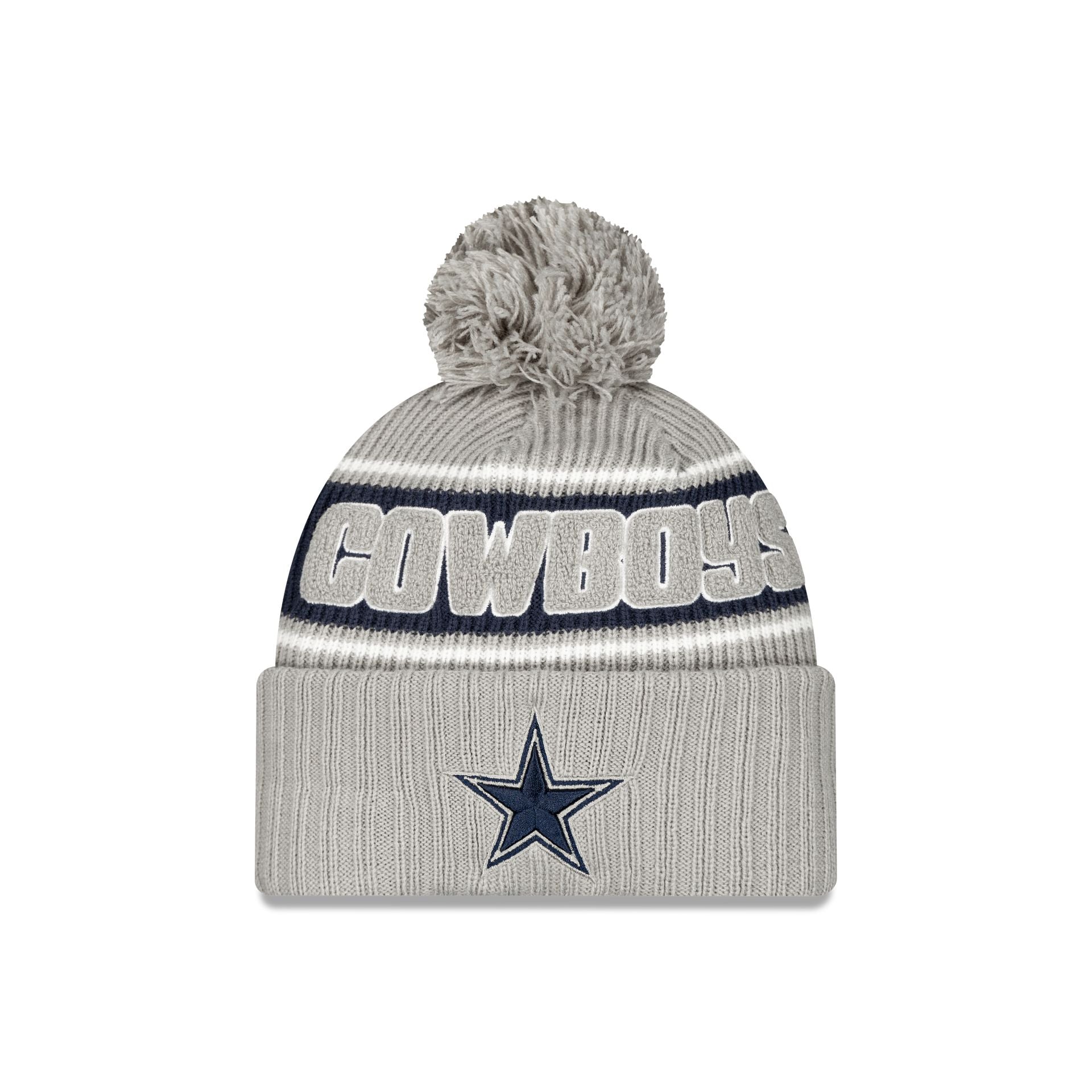 Dallas Cowboys 2024 Cold Weather Gray Pom Knit Hat New Era Cap