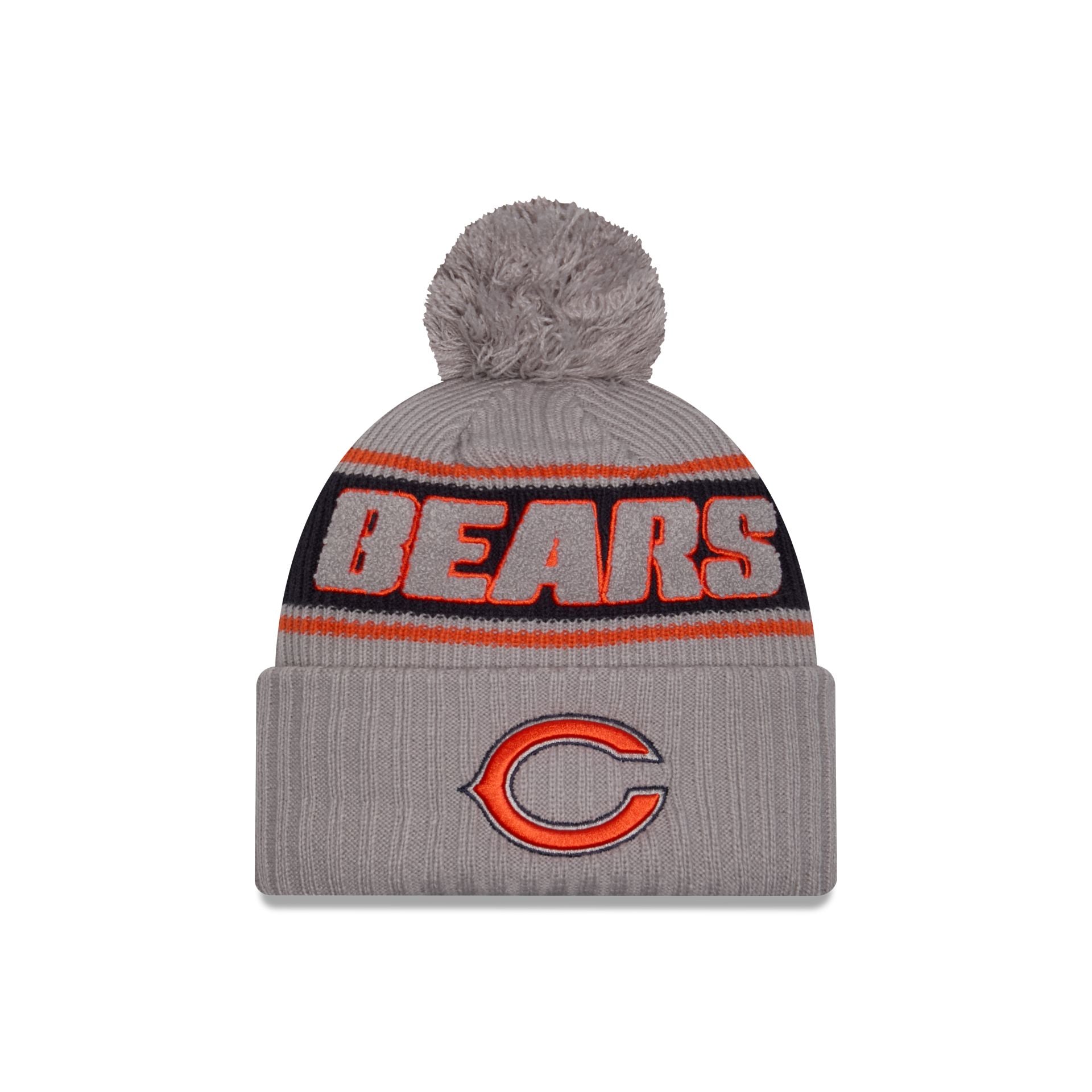 Chicago Bears 2024 Cold Weather Gray Pom Knit Hat NFL by New Era