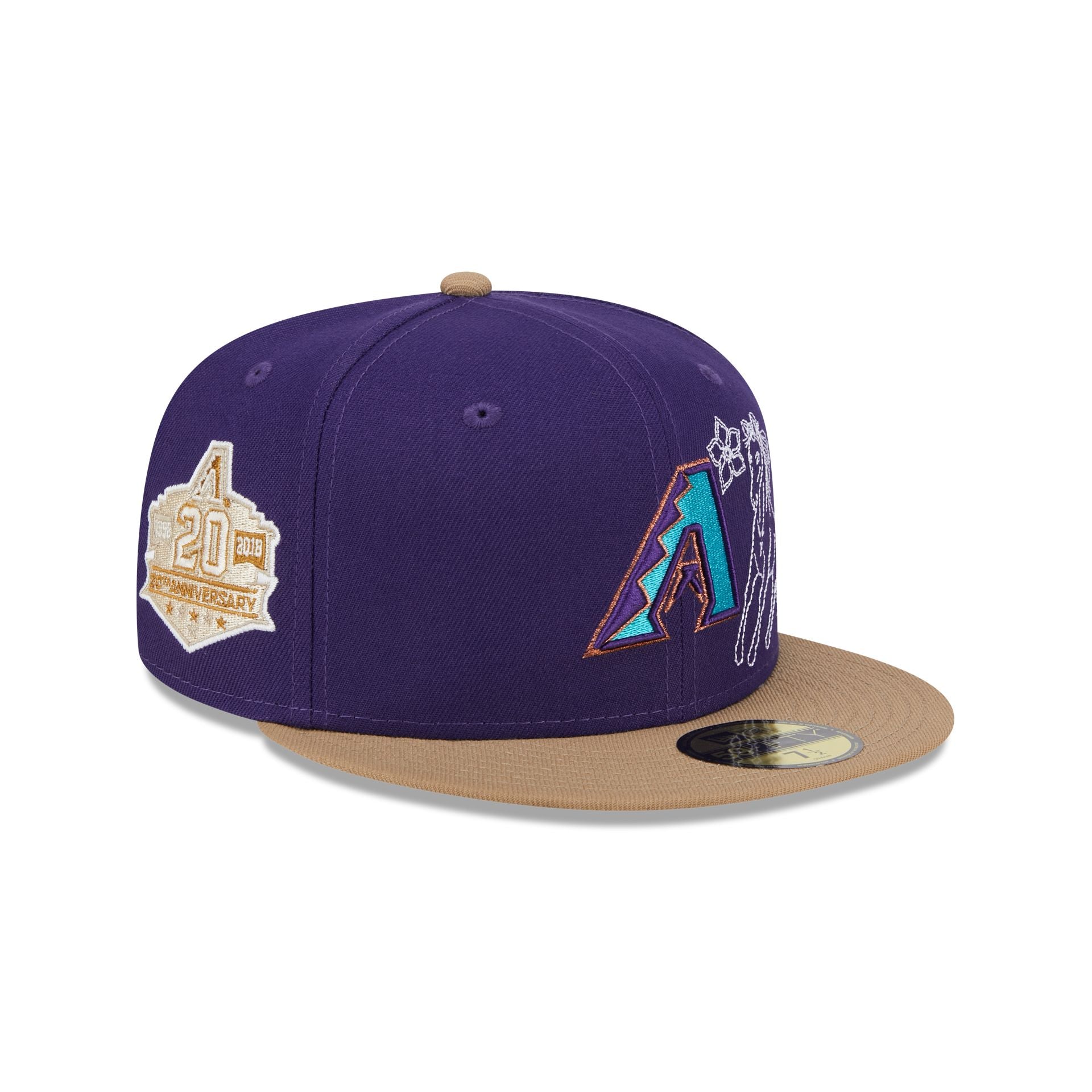 Arizona Diamondbacks MLB 2024 Retro Purple New Era Fitted Hat Mens 7 5/8 New