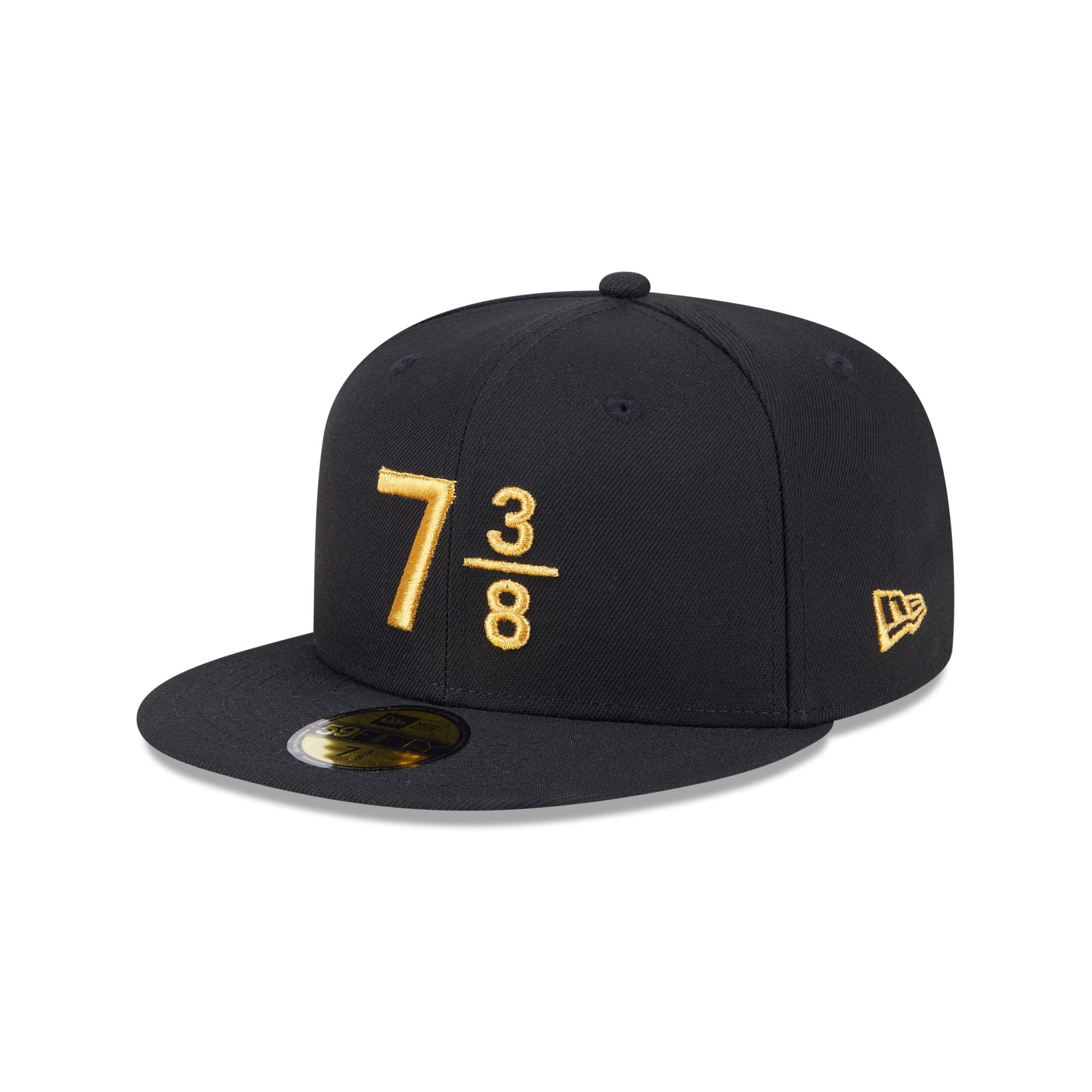 New Era Cap Signature Size 7 3/8 Black 59FIFTY Fitted Hat