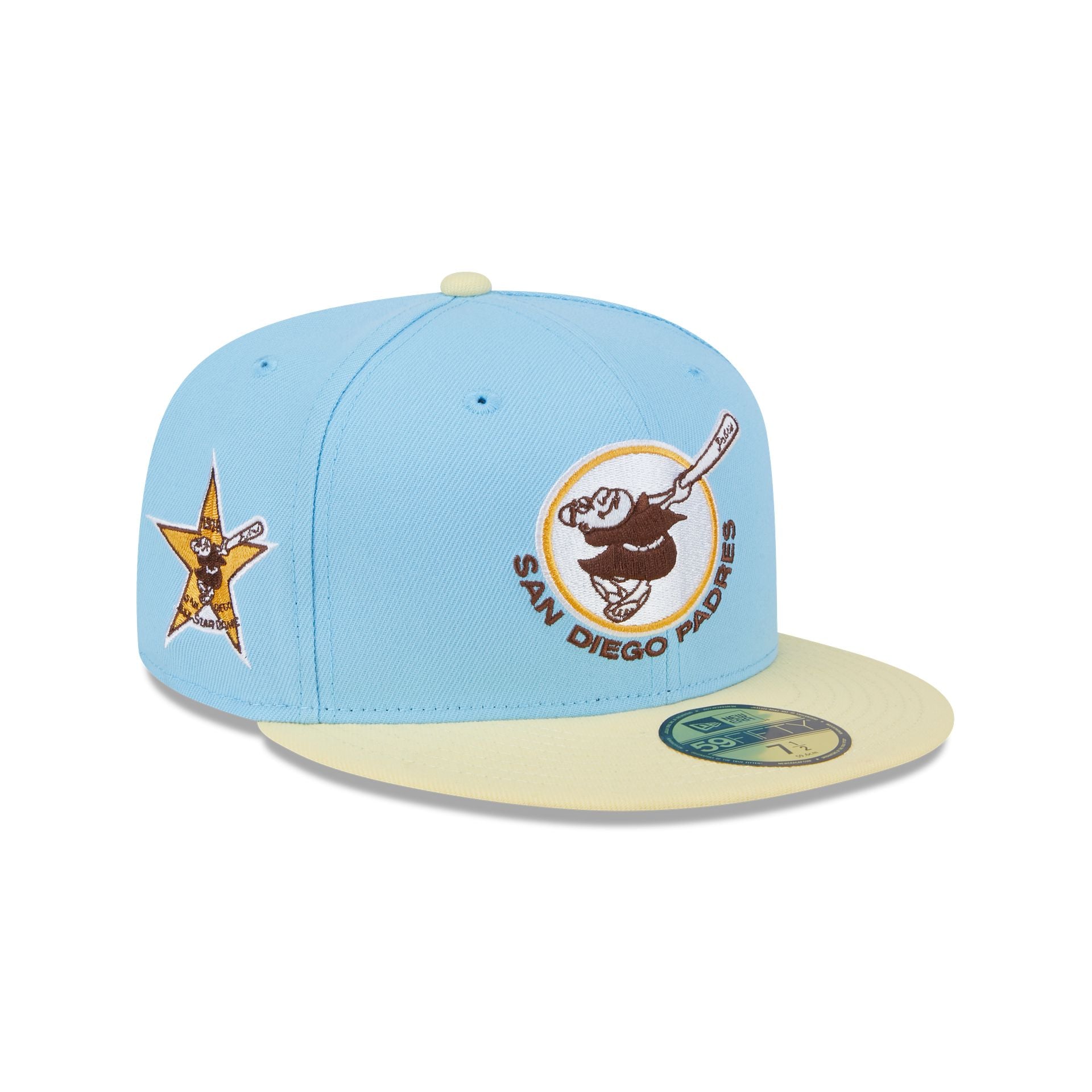 New Era Hat Club San Diego Padres Monaco Series Fitted Hat SZ 7 1/2 White offers Teal