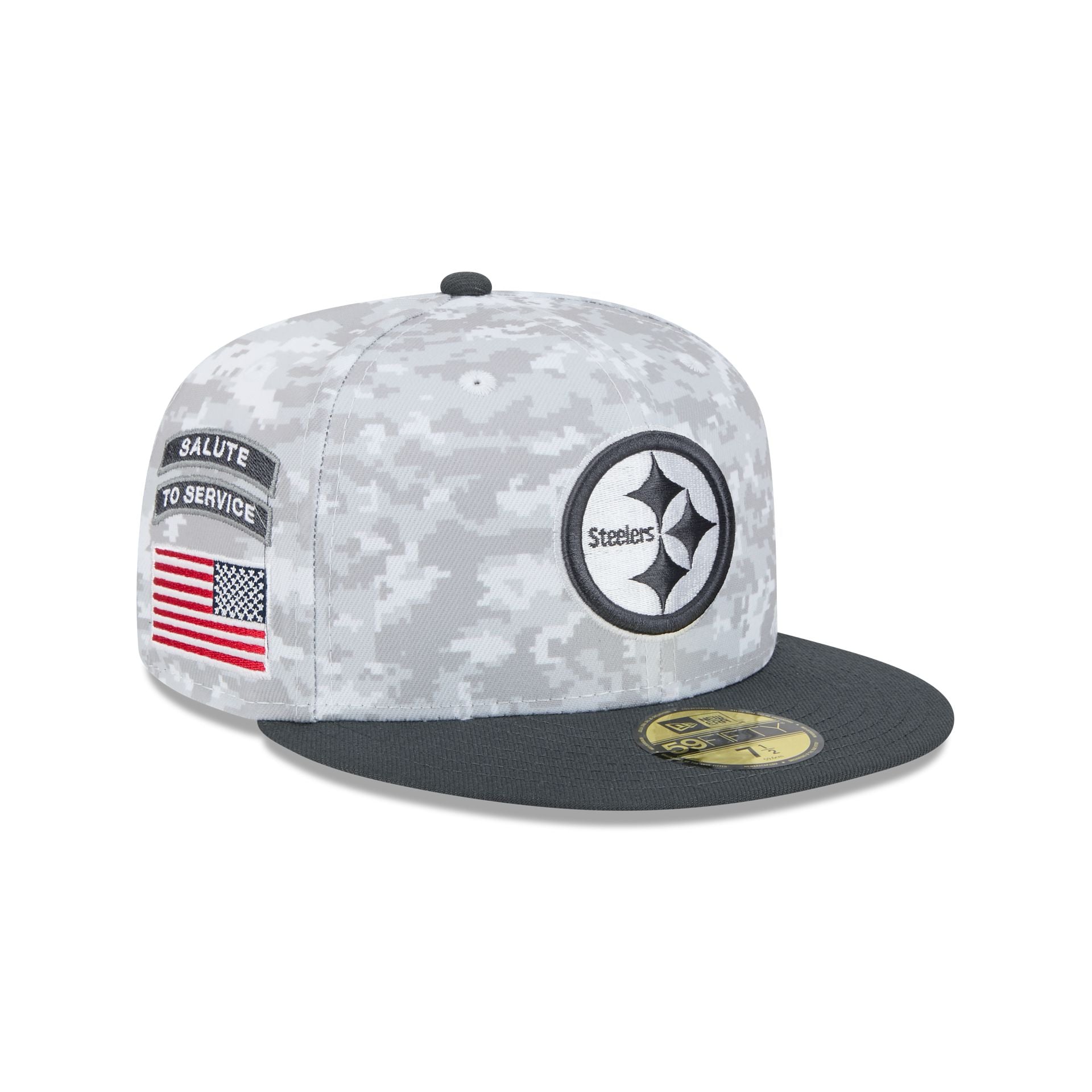 Pittsburgh Steelers 2024 Salute to Service 59FIFTY Fitted Hat New Era Cap