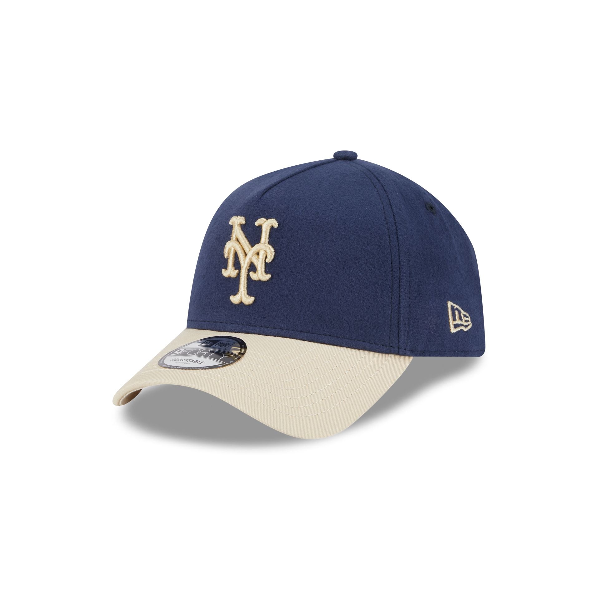 Men s New Era Navy York Mets Moleskin A Frame 9FORTY Adjustable Hat