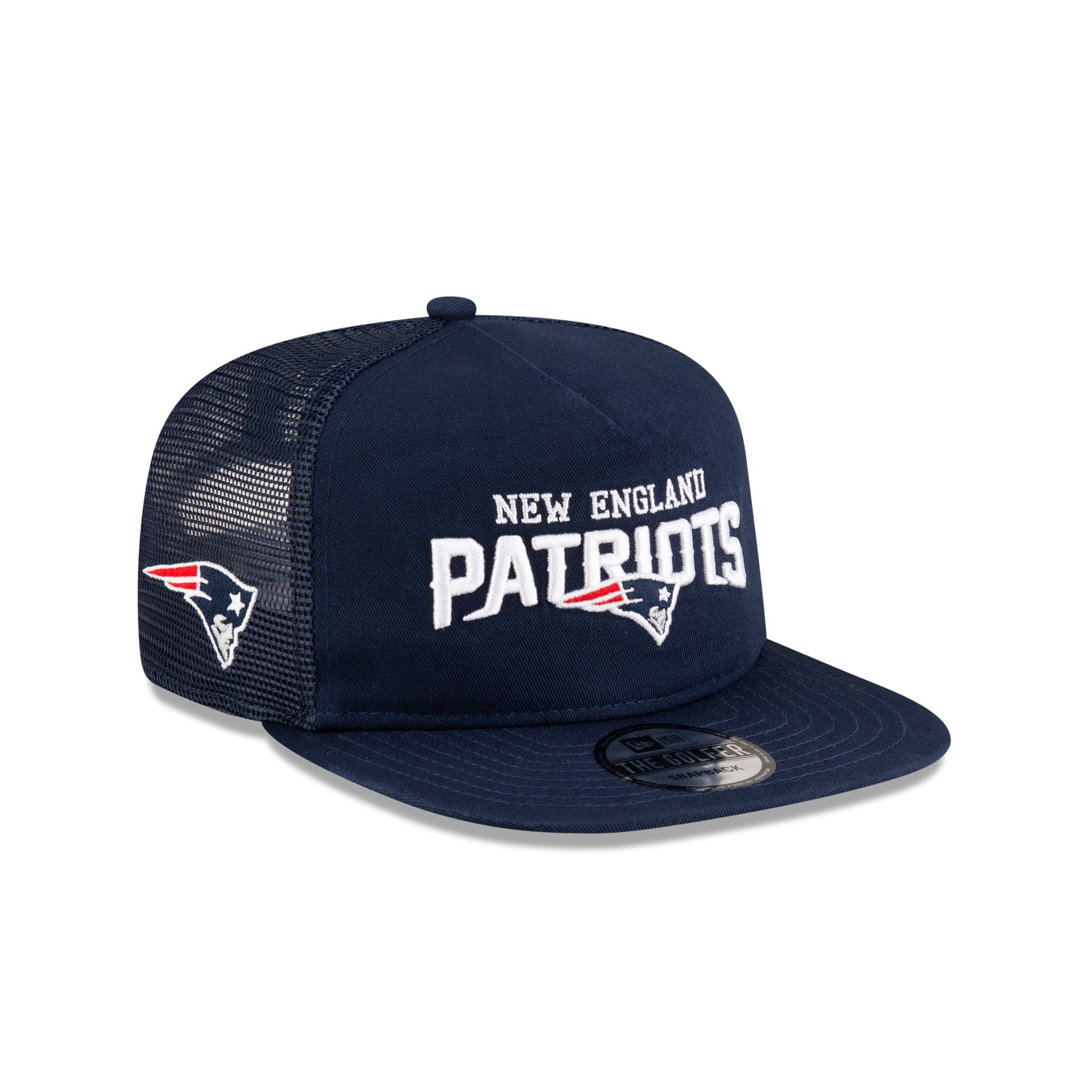 New England Patriots Washed Script Golfer Snapback New Era Cap