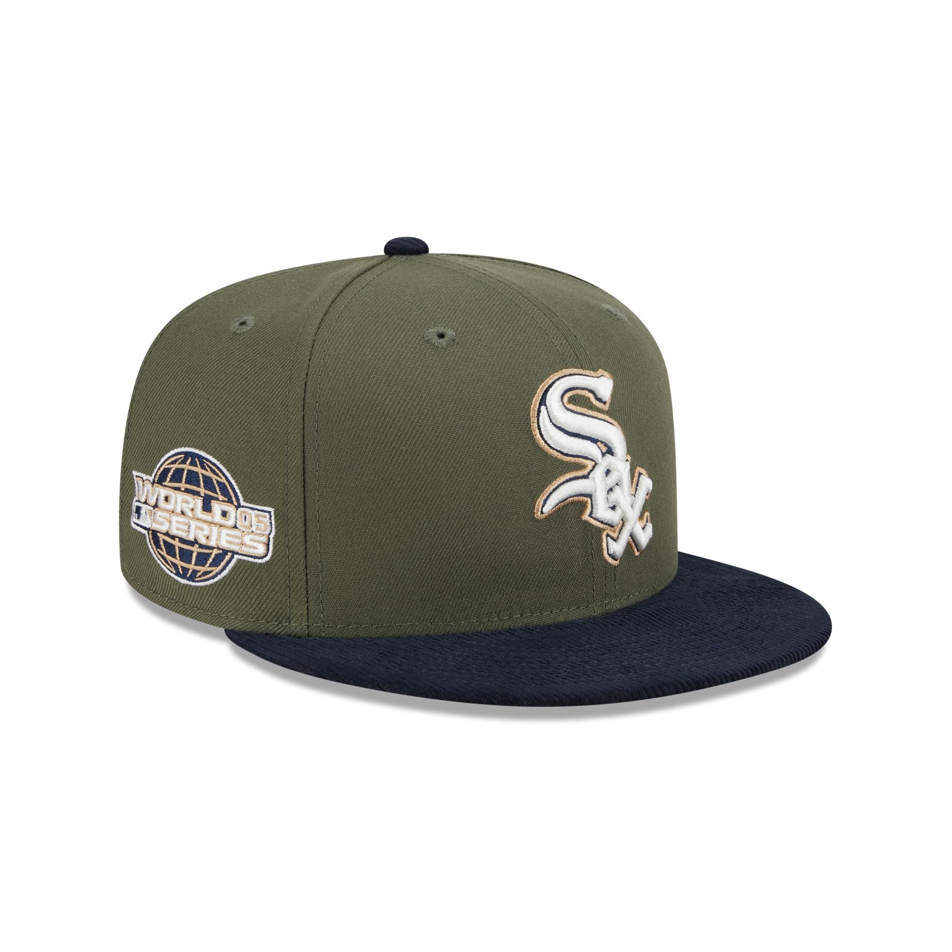 New outlets Era 59Fifty Chicago White Sox Fitted Hat Size 7 5/8 Green UV Corduroy Brim