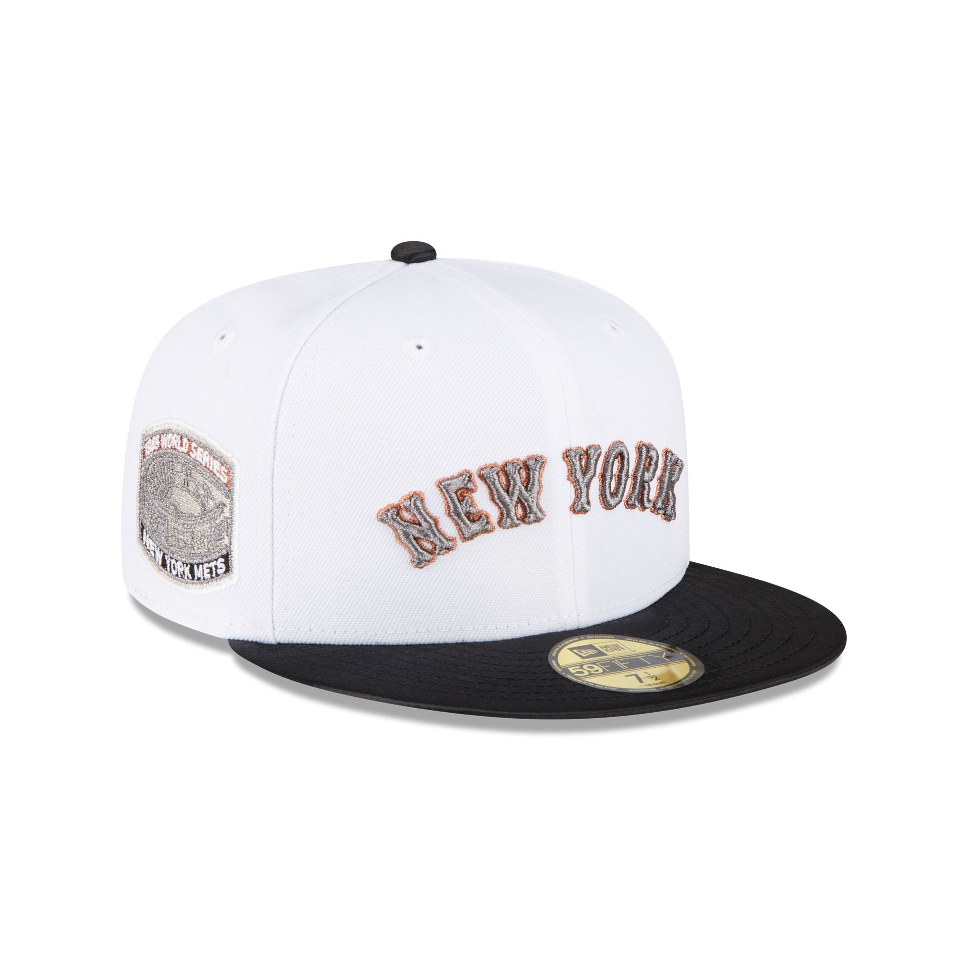 New York Mets New Era Optic 59FIFTY Fitted Hat - White/Black