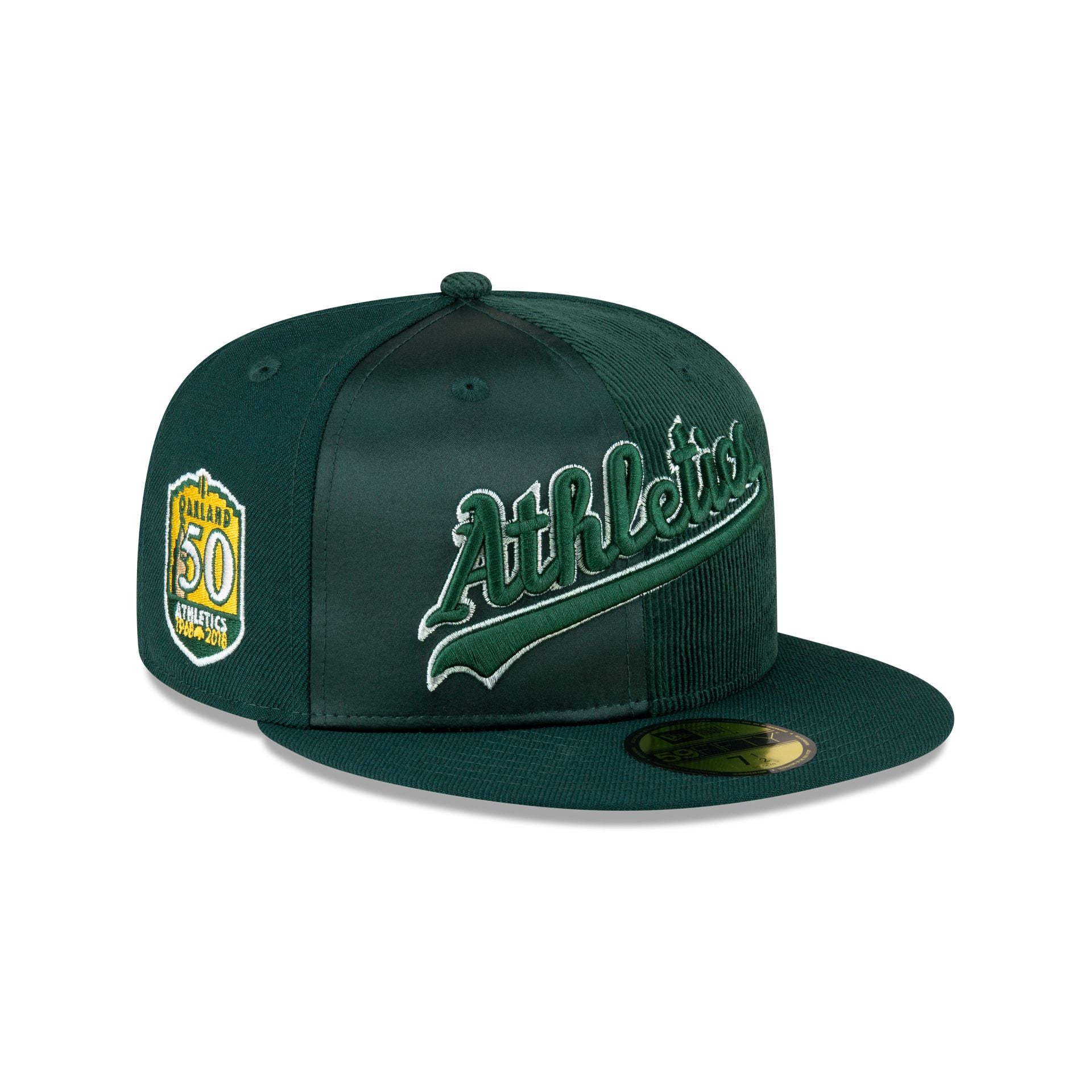 Just Caps Heathered Crown Oakland Athletics 59FIFTY Fitted Hat, Gray - Size: 7 1/4, MLB by New Era