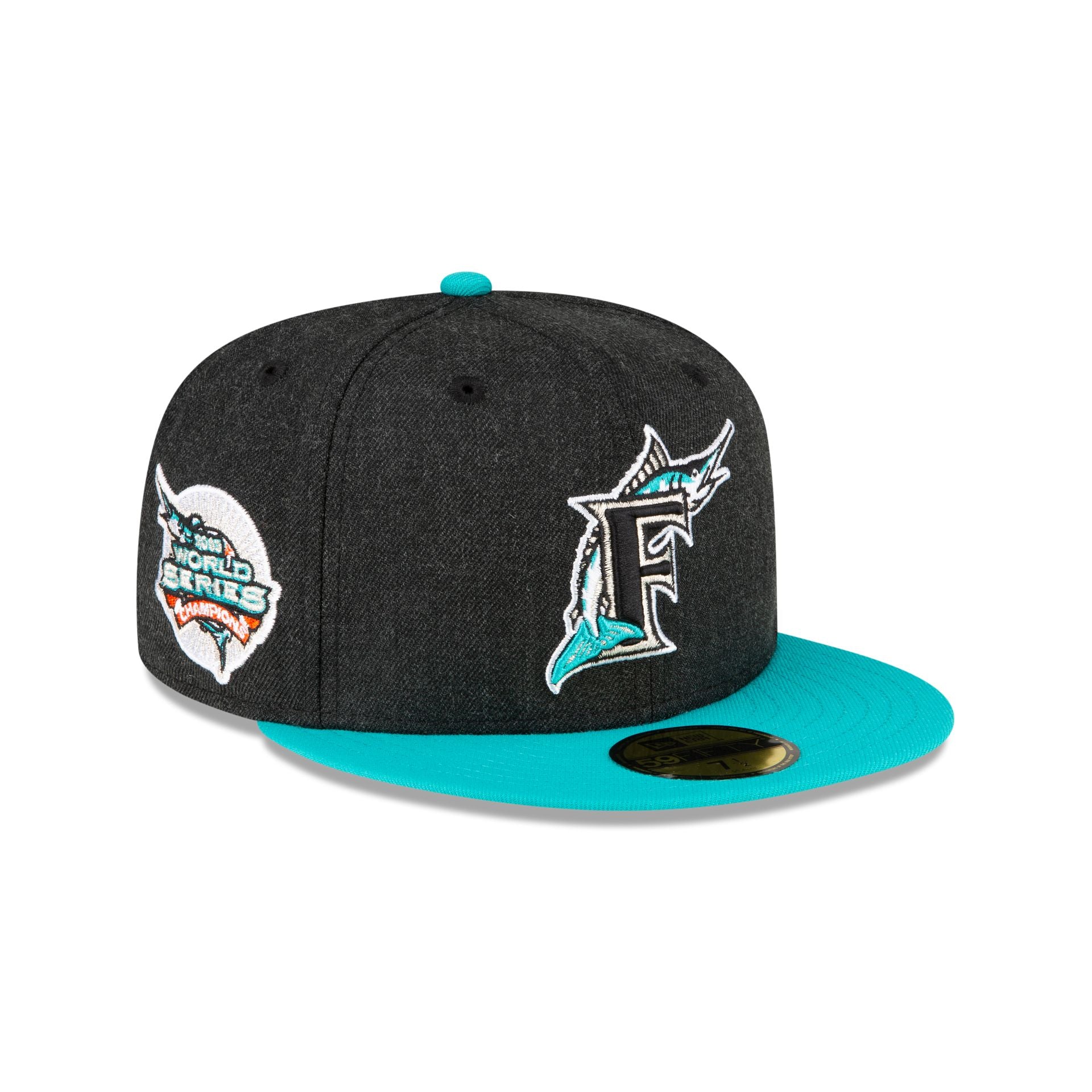 Just Caps Heathered Crown Miami Marlins 59FIFTY Fitted Hat – New Era Cap