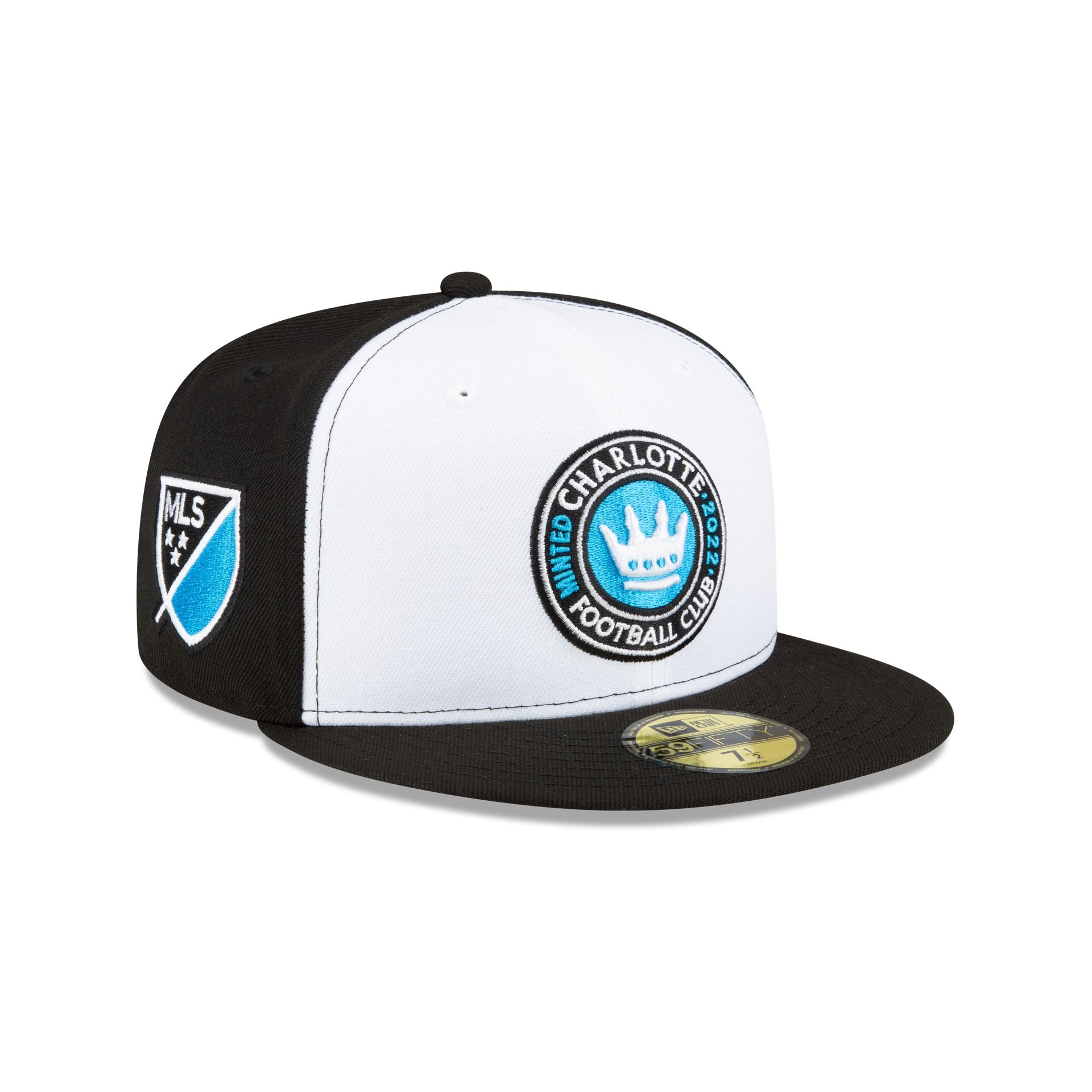 Men's New Era White/Black Charlotte FC 2024 Kick Off Collection 59FIFTY Fitted Hat