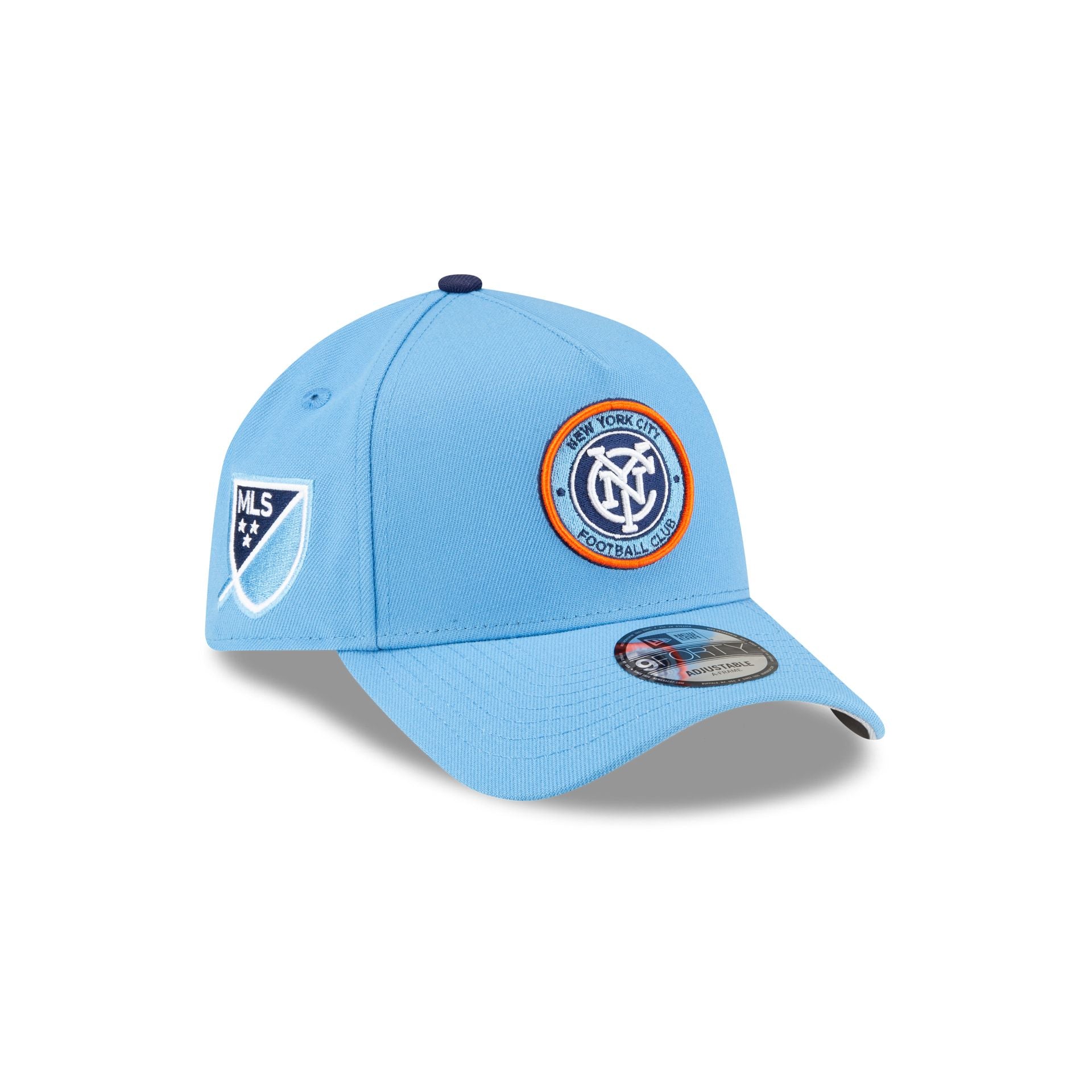 New York City FC 2024 MLS Kickoff 9FORTY A-Frame Snapback Hat, Blue, by New Era