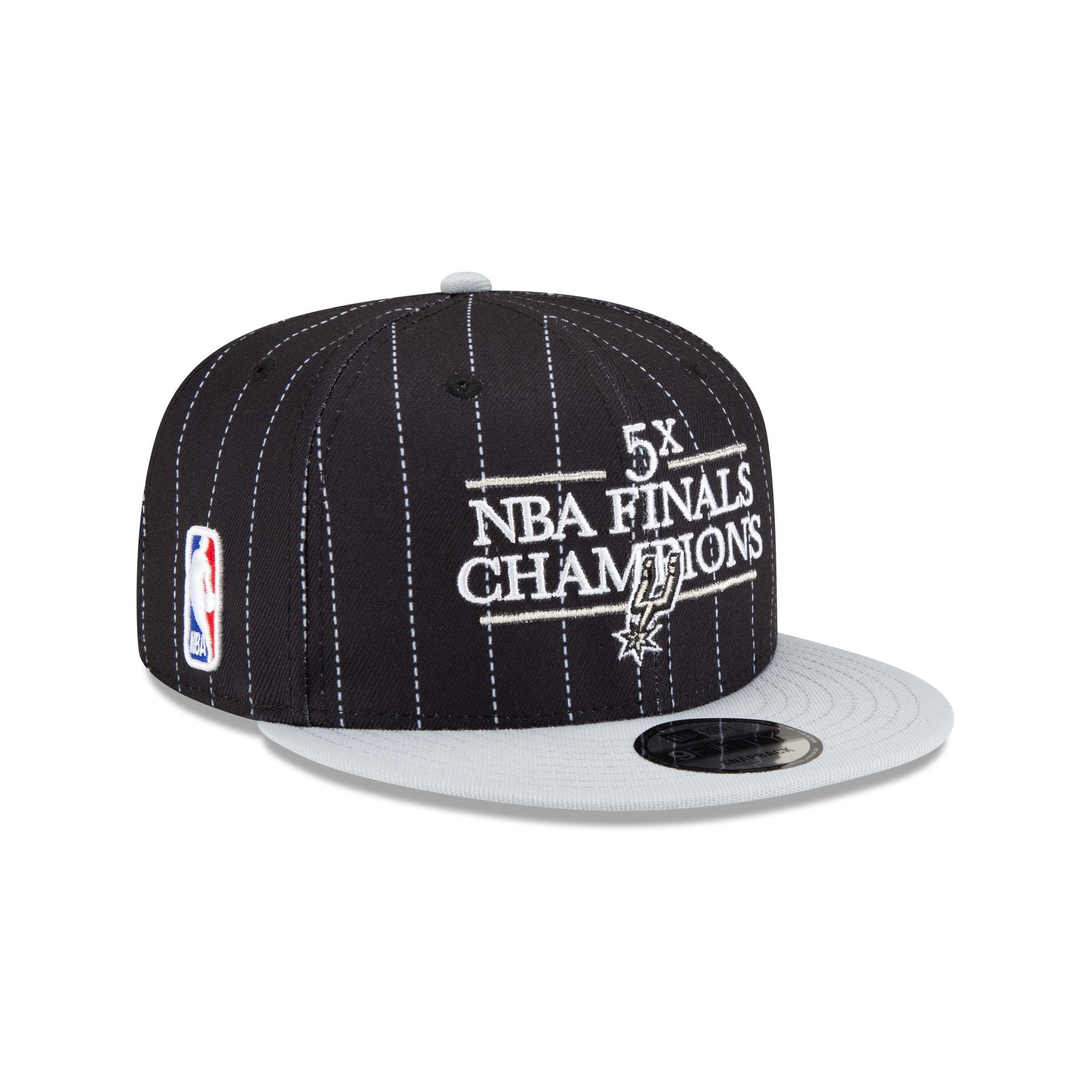 Just Caps NBA Champion Pinstripe San Antonio Spurs 9FIFTY Snapback Hat New Era Cap