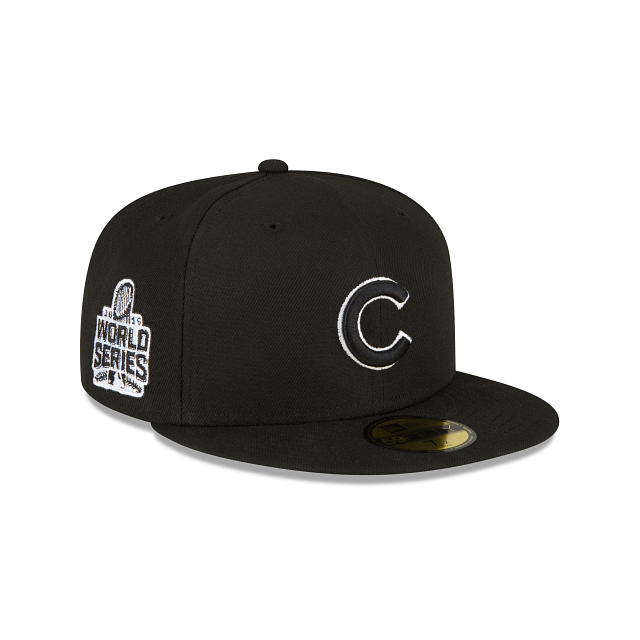  New Era 59Fifty Chicago Cubs BK WH Fitted Hat (Black